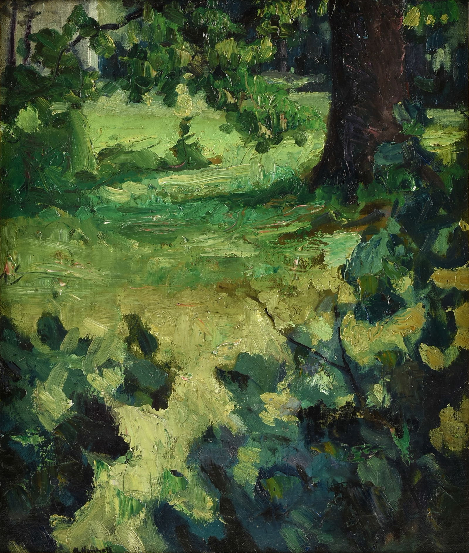 HAZEL JOHNSON HANNELL (American 1895-2002) A PAINTING, "Beech Tree," 20TH CENTURY, (1 of 12)