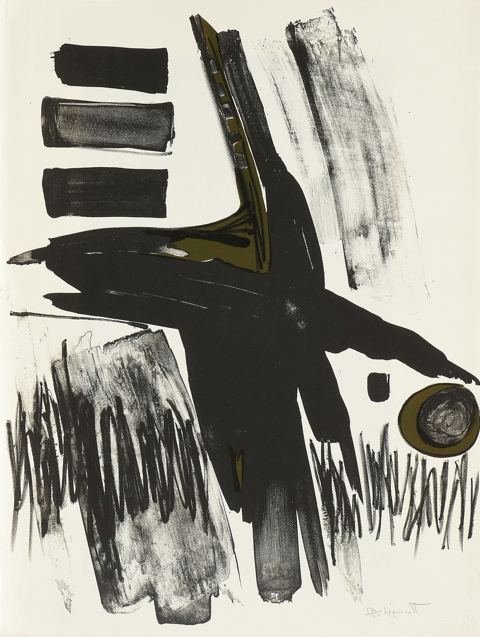 JANET LIPPINCOTT (American 1918-2007) A PRINT, "Untitled," 1973, (1 of 17)