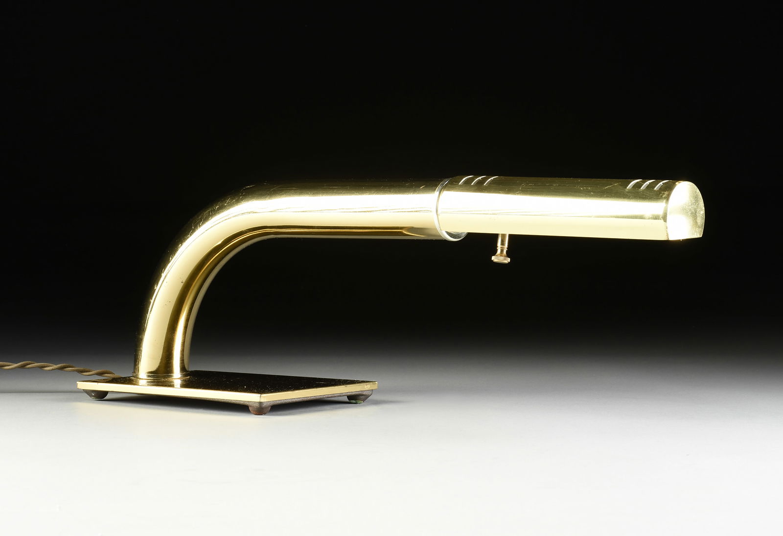 A MODERNIST BRASS DESK LAMP DESIGNED BY JIM BINDMAN FOR RAINBOW LAMP CO., 1970s, (1 of 4)