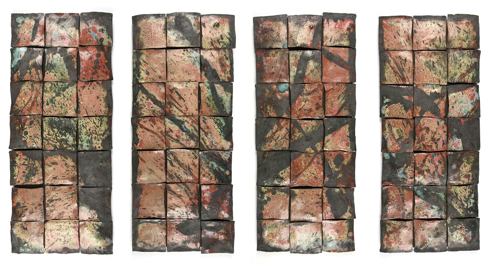 TOM RADCA (American) FOUR CERAMIC WALL HANGINGS, "Untitled," 2000, (1 of 15)