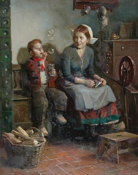 LAJOS MARKOS (American/Texas 1917-1993) A PAINTING: LAJOS MARKOS (American/Texas 1917-1993) A PAINTING, "Bubbles," oil on canvas, signed L/R. 30" x 24". Framed.