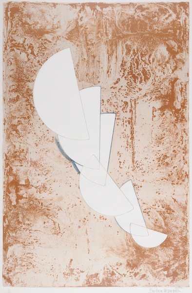 BARBARA (DAME) HEPWORTH (British 1903-1975) A LITH: BARBARA (DAME) HEPWORTH (British 1903-1975) A LITHOGRAPH, "Fragment, from the AEGEAN Suite, 1971" signed L/R and numbered 11/60 L/L. 30 1/2" x 20". Framed. Comes with Certificate of Authenticity from 