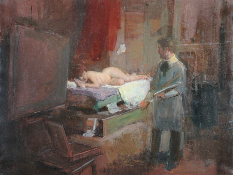 LAJOS MARKOS (American/Texas 1917-1993) A PAINTING: LAJOS MARKOS (American/Texas 1917-1993) A PAINTING, "Artist Studio," oil on canvas, signed L/R. 30" x 40". Framed. From the Estate of the artist.