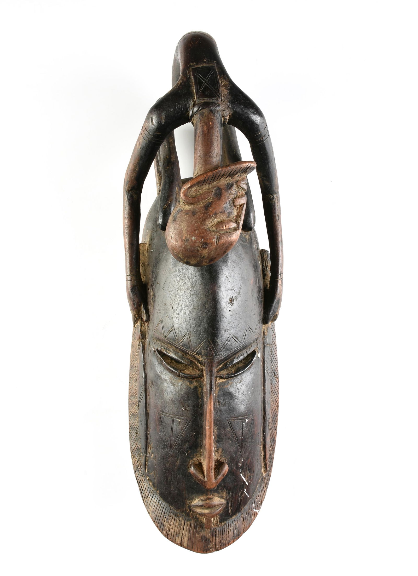 A WEST AFRICAN DOGON "HUNTER" DANCING MASK, FOR DAMA SPECIAL FUNERARY CEREMONY, MALI AND BURKINA (1 of 9)