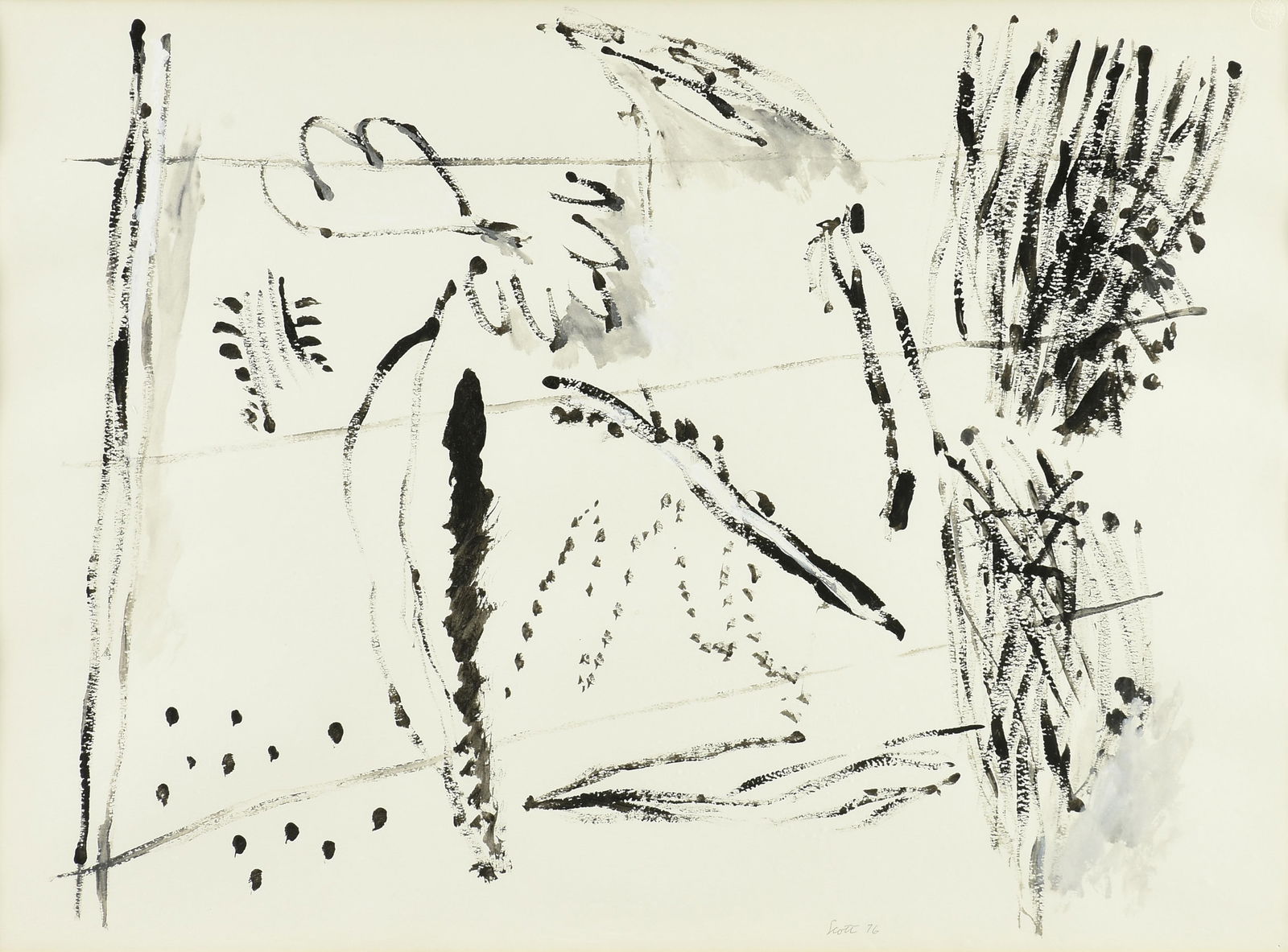 SAM SCOTT (American b. 1940) A PAINTING, "Spring Snow #3," 1976 (1 of 15)