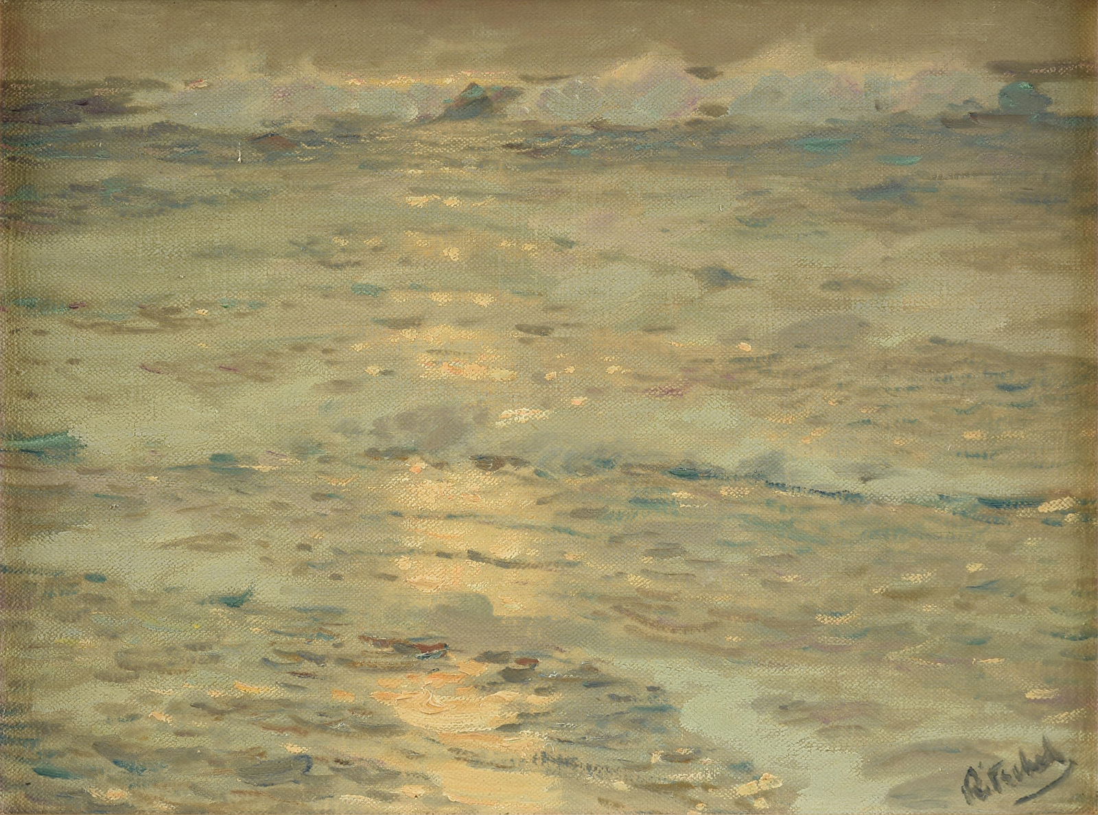 WILLIAM (WILHELM) FREDERICK RITSCHEL (German/American 1864-1949) A PAINTING, "Opal Sea," 1934 (1 of 14)