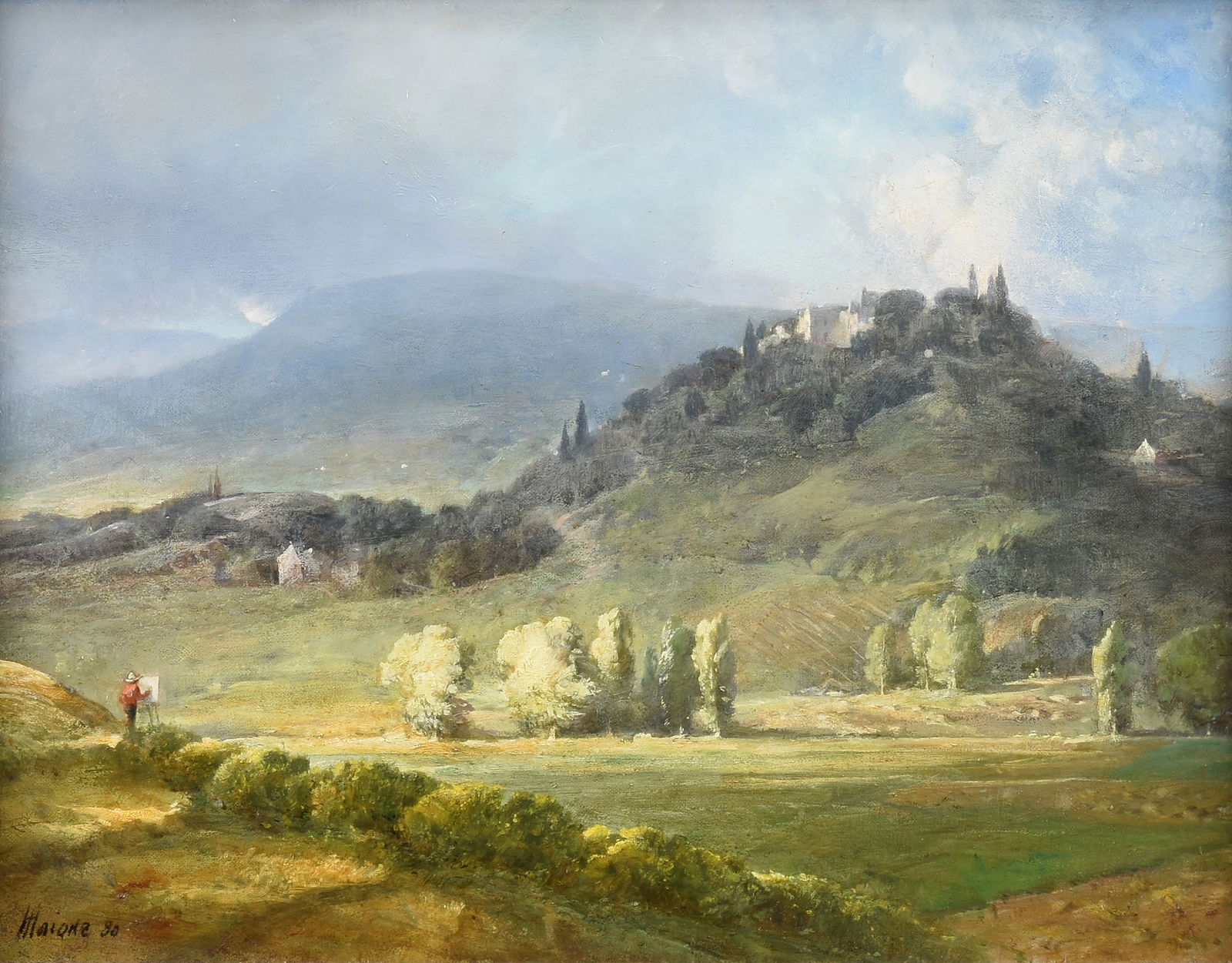 ROBERT MAIONE (American 1932-1987) A PAINTING, "Monte Melino, Umbria," 1980 (1 of 18)