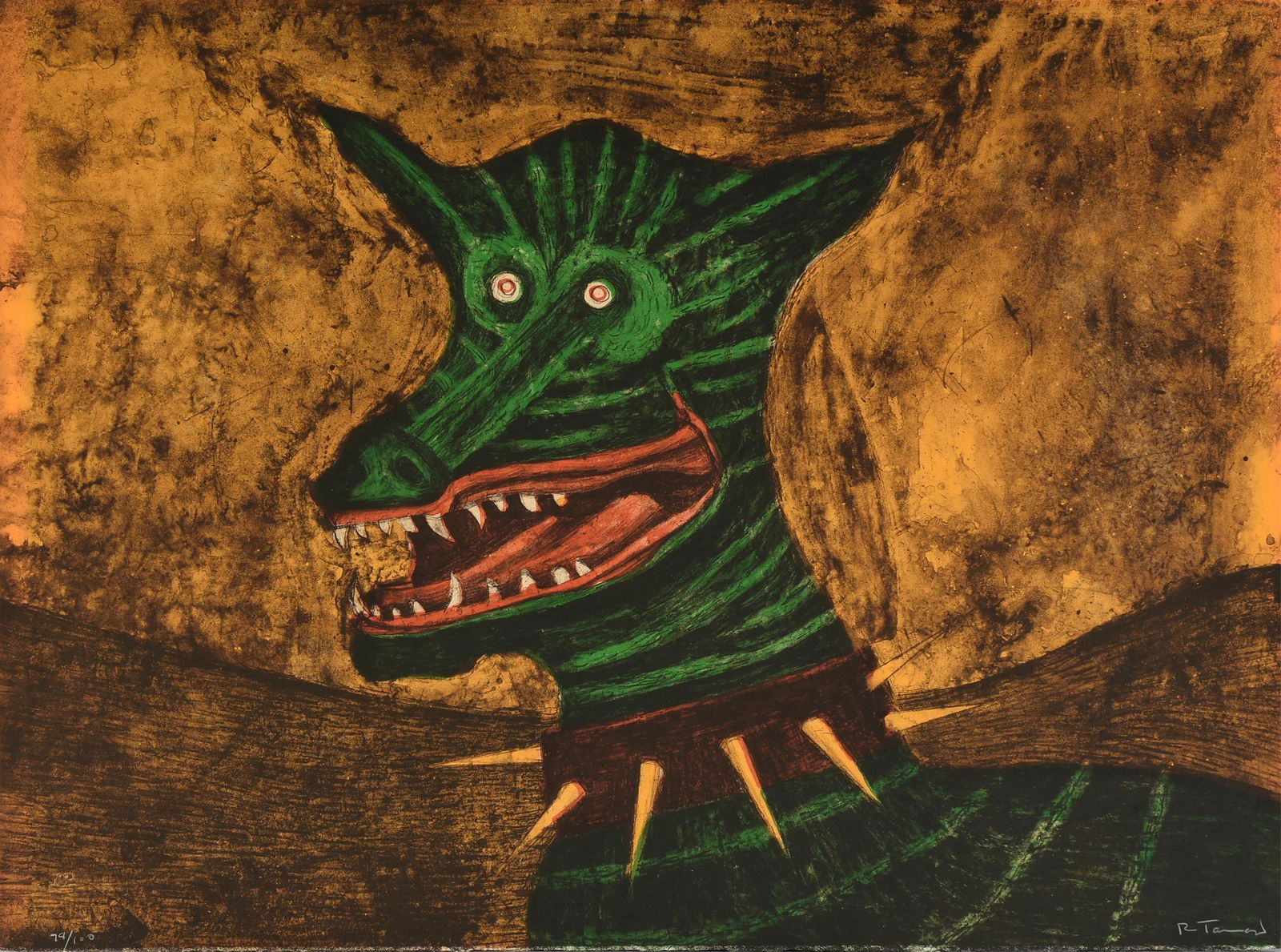 RUFINO TAMAYO (Mexican 1899-1991) A PRINT, "Jackal," 1973 (1 of 12)