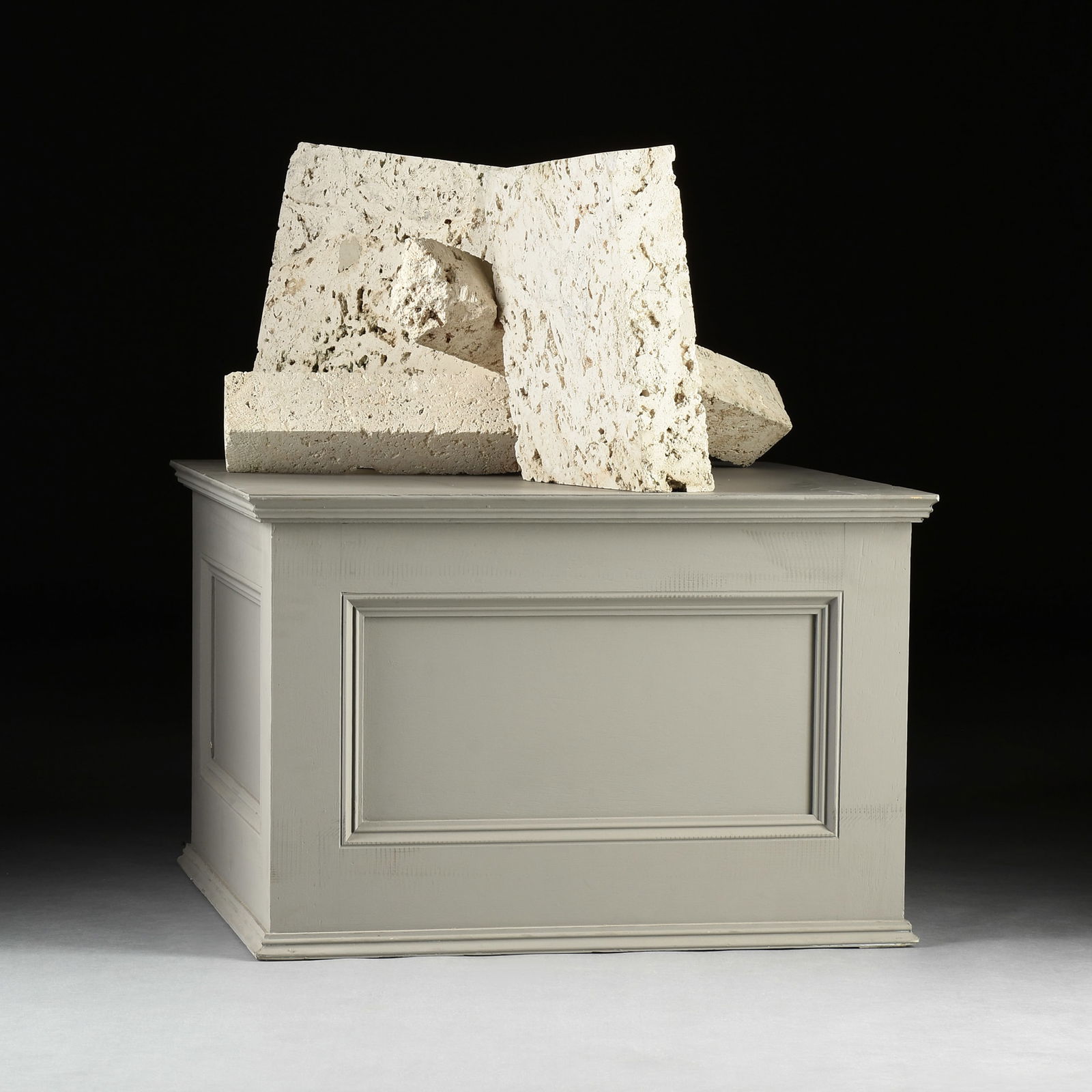 JOHN RAYMOND HENRY (American 1943-2022) A SCULPTURE, "Stone Construction (Untitled)," 1988 (1 of 9)