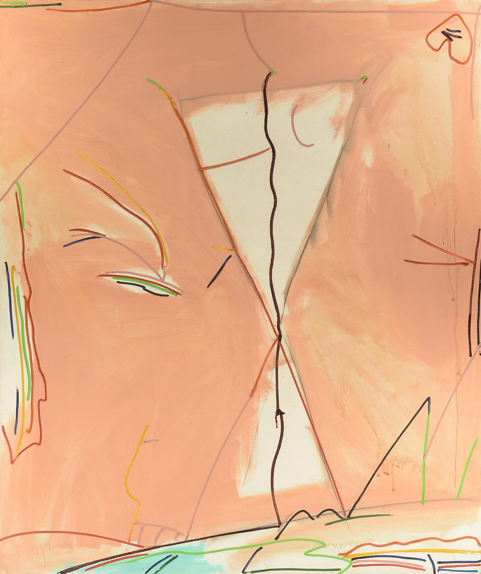 DICK WRAY (American/Texas 1933-2011) A PAINTING, "Untitled Abstract," 1978: DICK WRAY (American/Texas 1933-2011) A PAINTING, "Untitled Abstract," 1978, oil on canvas, signed and dated on reverse, "Dick Wray 1978." 80 1/4" x 67 1/4" Other Notes: Born in Houston, Texas, Dick Wr