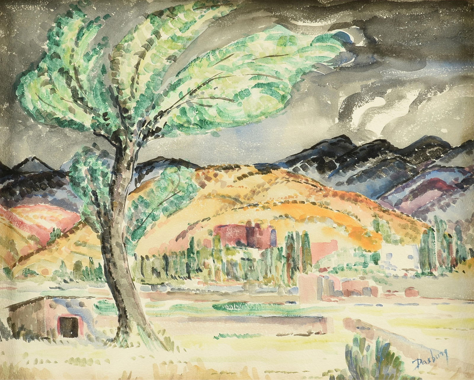 ANDREW DASBURG (American 1887-1979) A PAINTING, "Southwest Landscape," 20TH CENTURY (1 of 12)