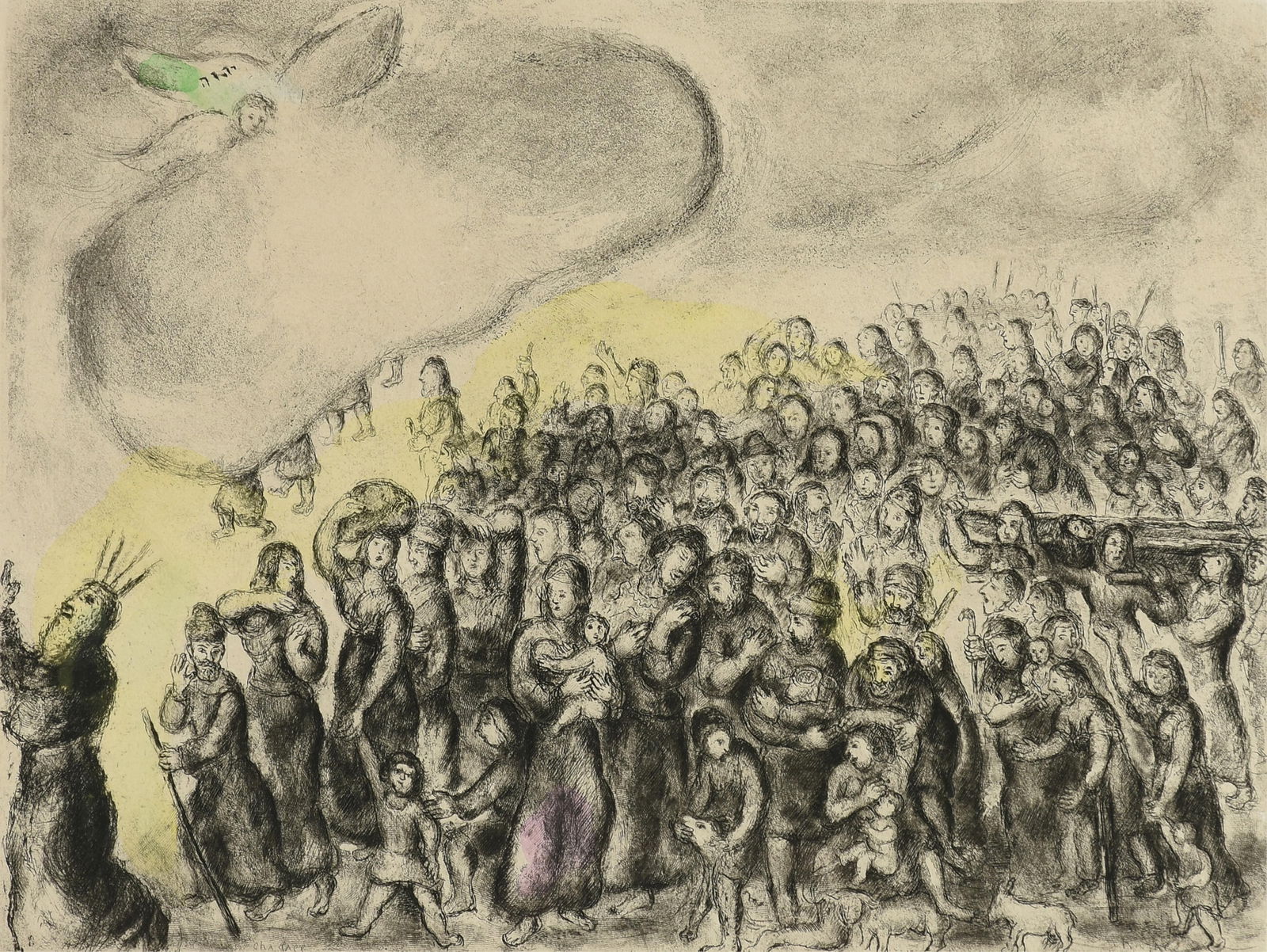 MARC CHAGALL (French 1887-1985) A PRINT, "The Exodus from Egypt," 1958 (1 of 15)