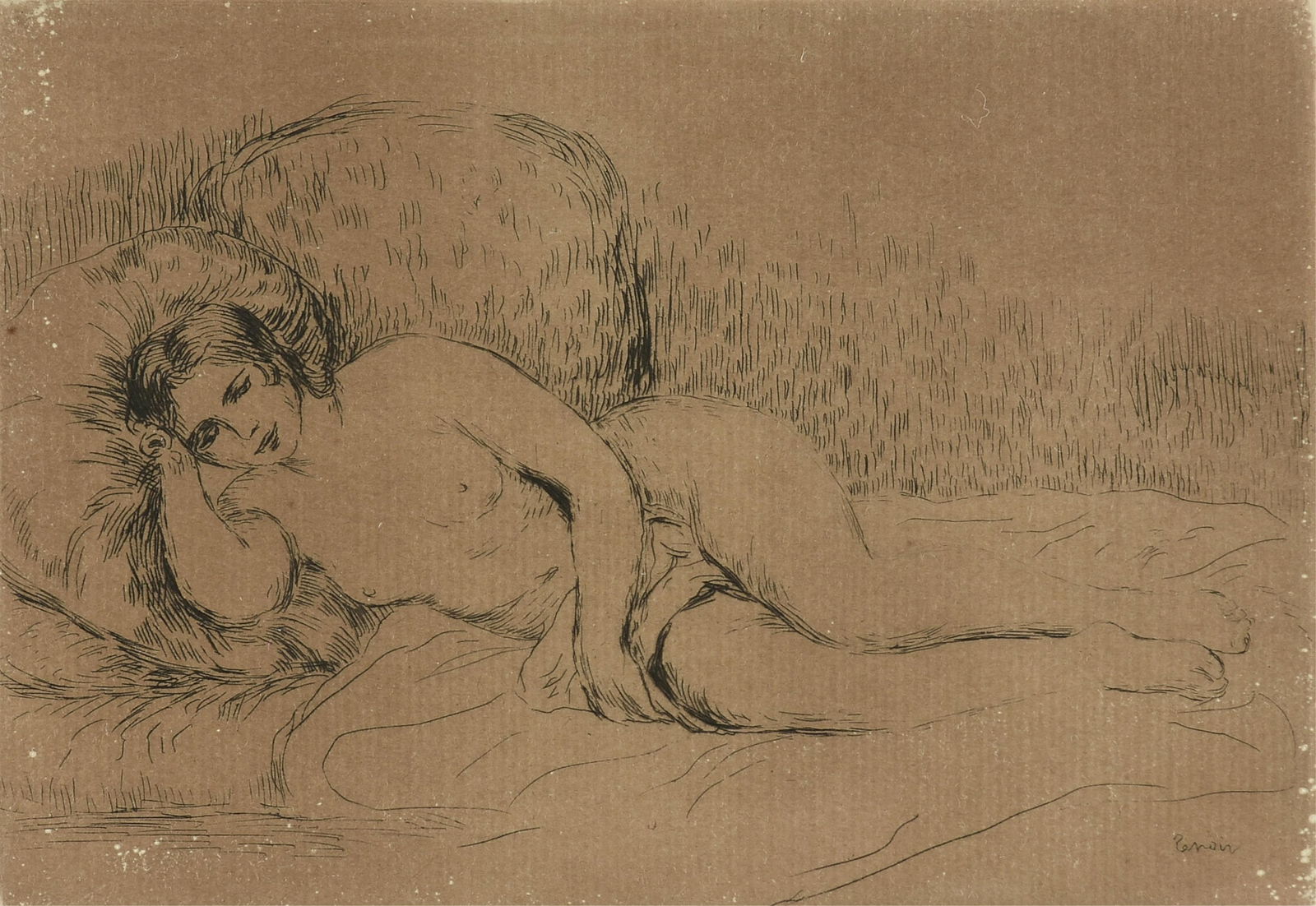 PIERRE AUGUST RENOIR (French 1841-1919) A PRINT, "Femme Couchee (Tournee a Gauche)," 1906 (1 of 10)
