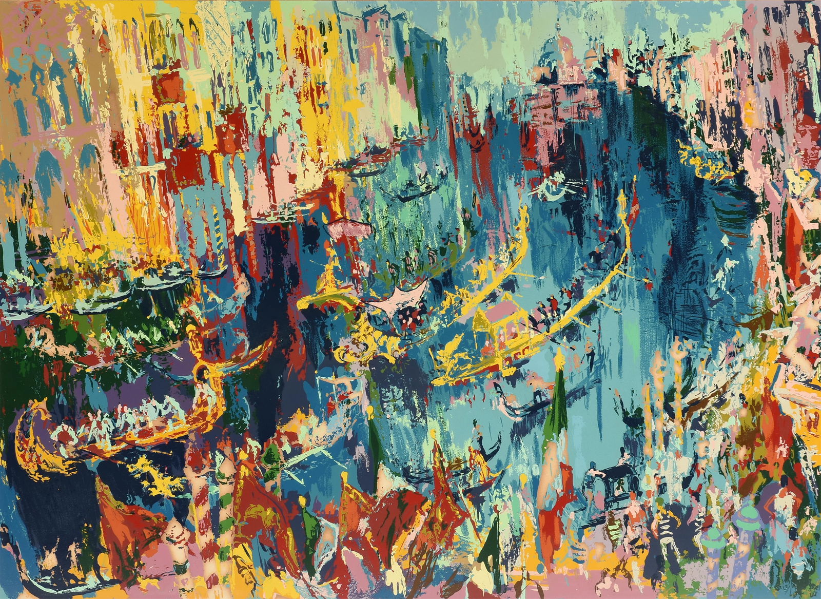 LEROY NEIMAN (American 1921-2012) A PRINT, "Venice Gondoliers," 1978 (1 of 17)