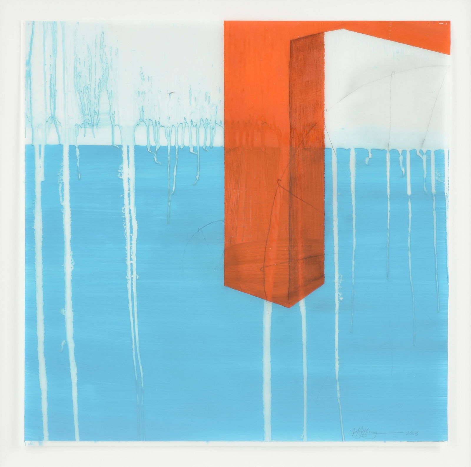 KIKI GAFFNEY (American b. 1971) A PAINTING, "Untitled with Red and Blue," 2003 (1 of 13)