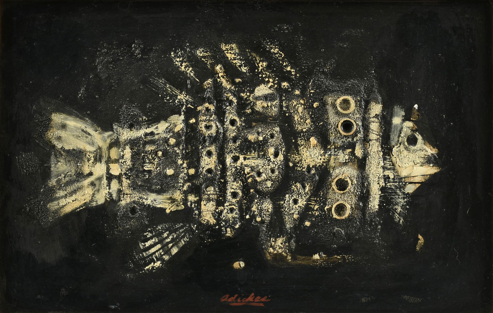 DAVID ADICKES (American/Texas b. 1927) A PAINTING, "Fish," 20TH CENTURY (1 of 14)