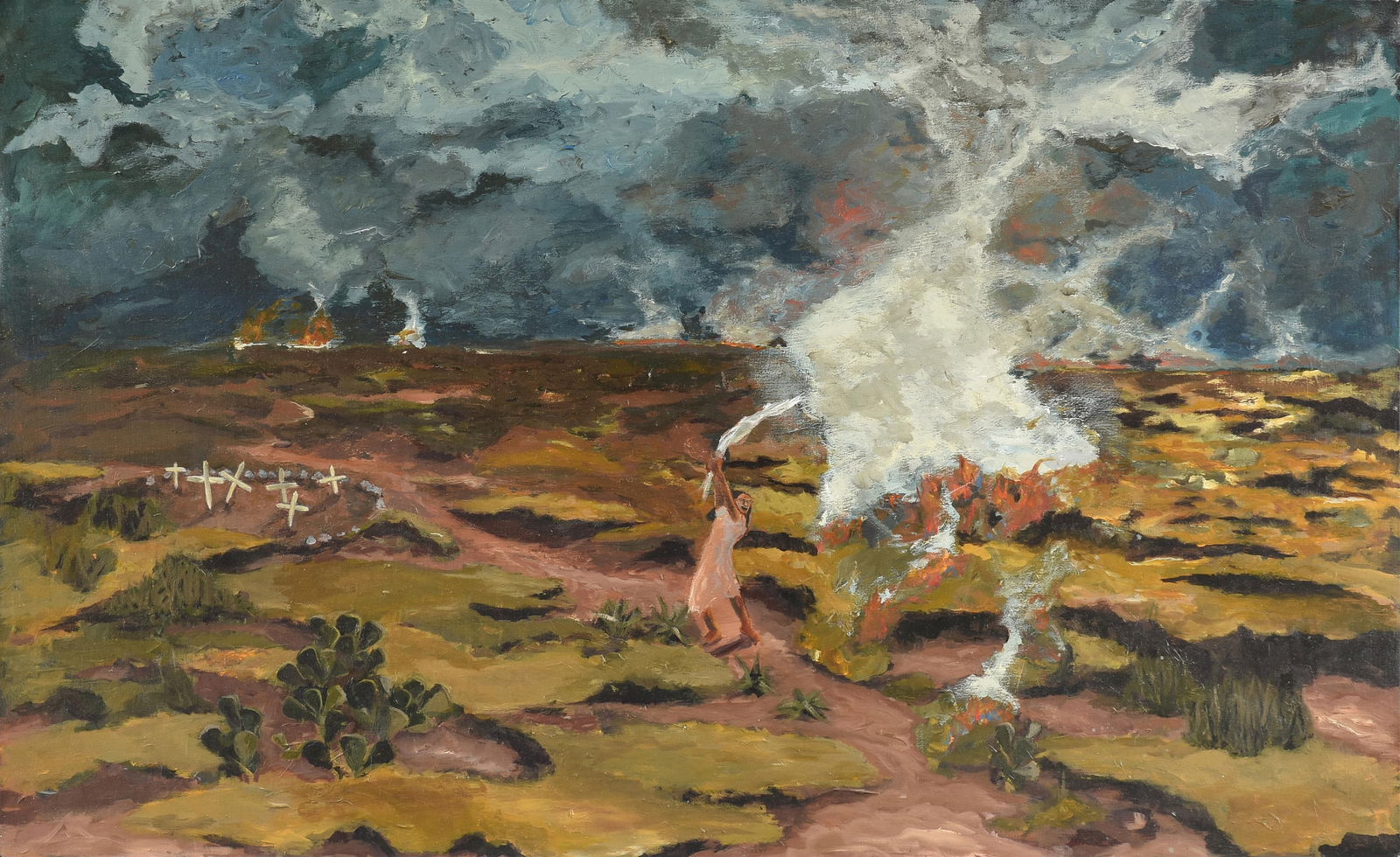 JOANNE BRIGHAM (American/Texas/Houston School b. 1951) A PAINTING, "Nicaragua," 1986 (1 of 15)