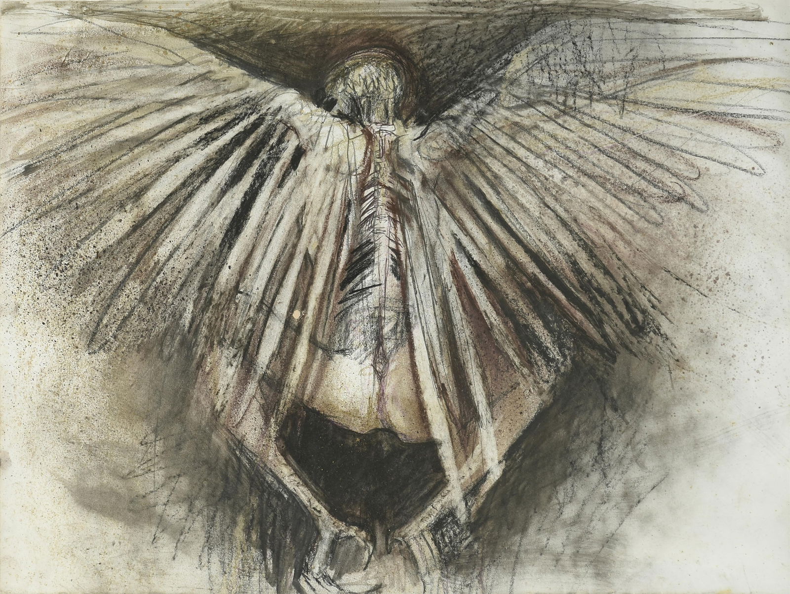 SHARON KOPRIVA (American b. 1948) "Winged Creature," CIRCA 2000, charcoal, ink, and mixed media on (1 of 13)