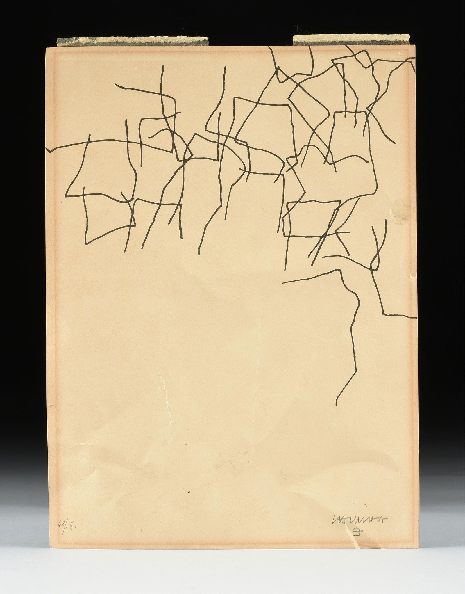 EDUARDO CHILLIDA (SPANISH 1924-2002) "Tempo I," 1964, lithograph on wove paper, signed L/R, (1 of 9)