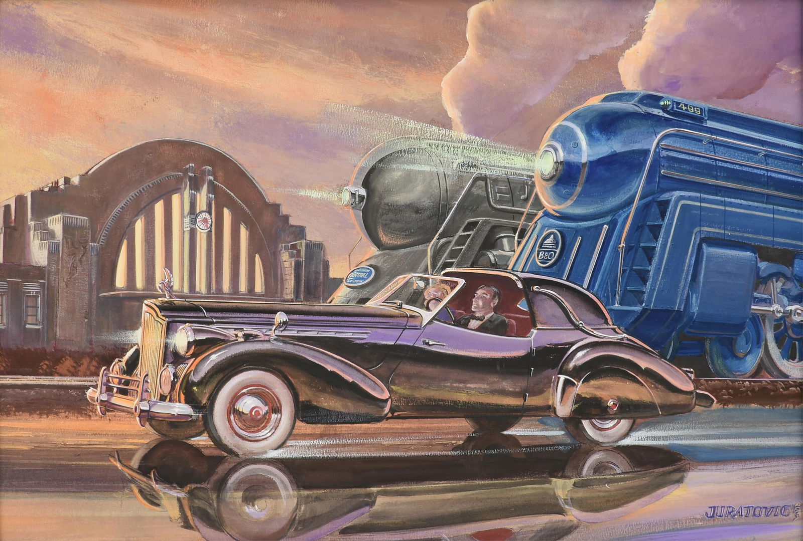 JACK JURATOVIC (American 1939-2018) “Four Queens,” 20TH CENTURY, gouache on board, (1 of 14)