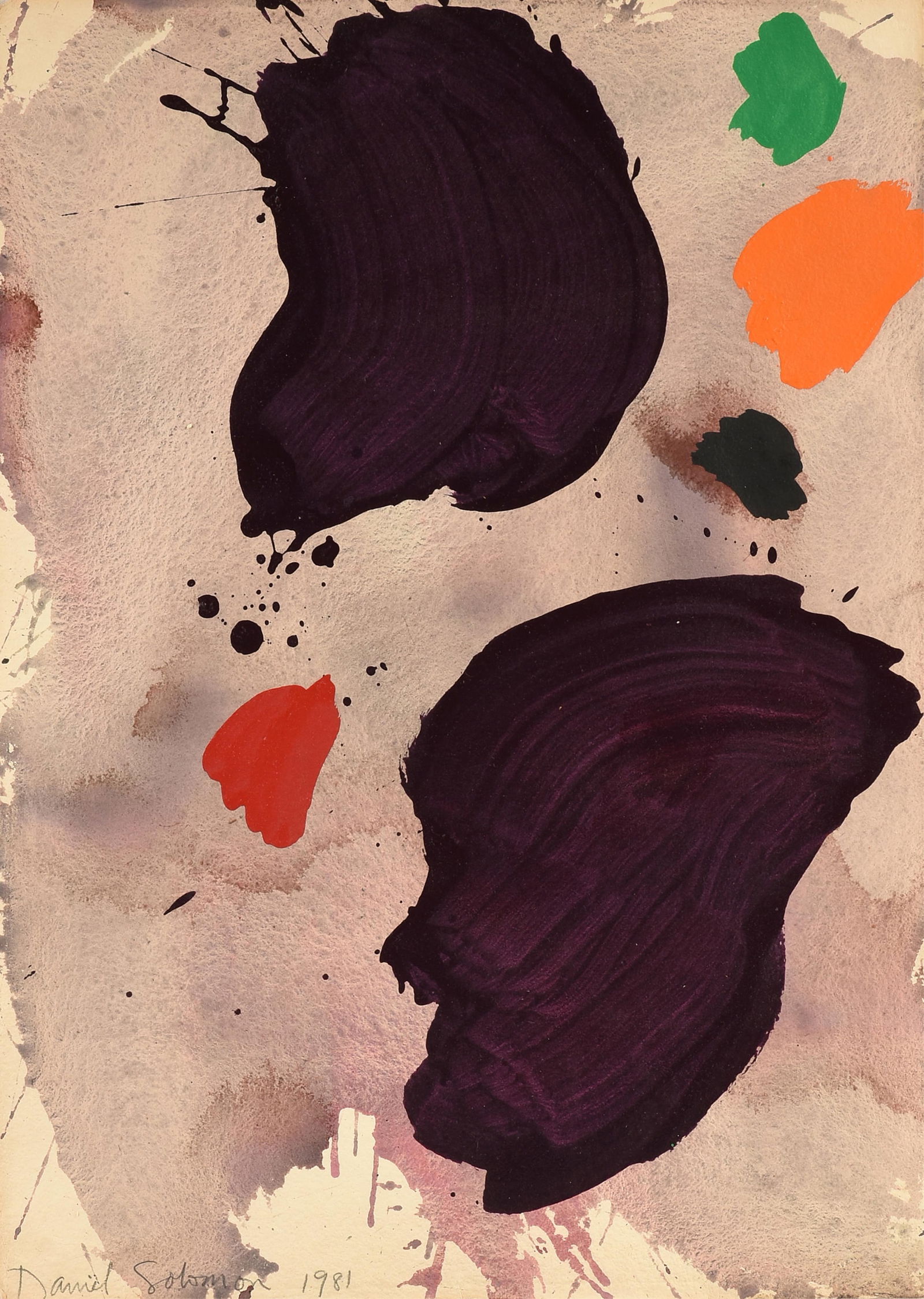 DANIEL SOLOMON (American/Canadian b. 1945) "Ink Test," 1981, acrylic on paper, signed and dated L/L, (1 of 12)
