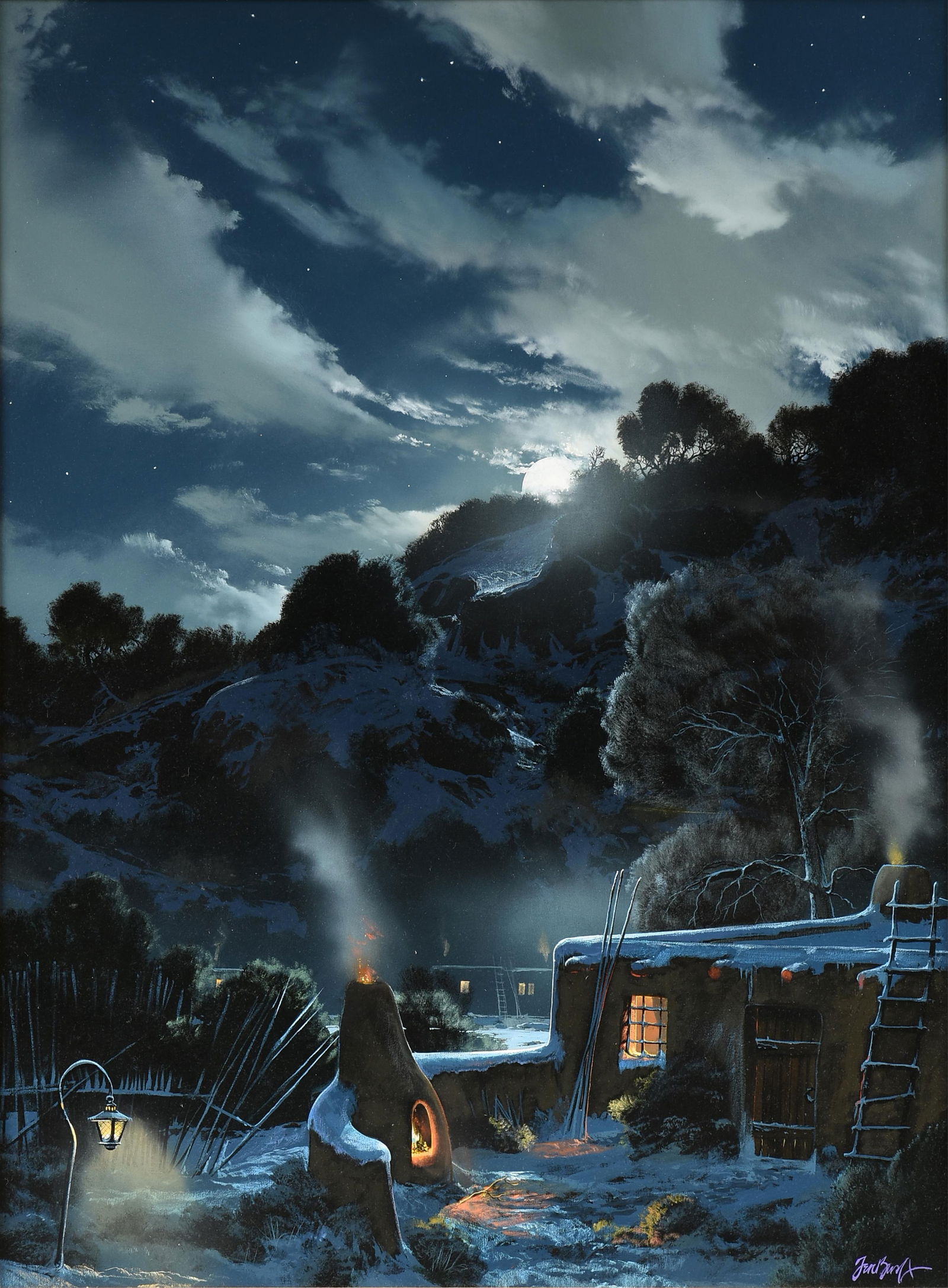 DALE TERBUSH (American b. 1948) "When Friends and Winter Come to Call," LATE 20TH CENTURY, acrylic (1 of 18)