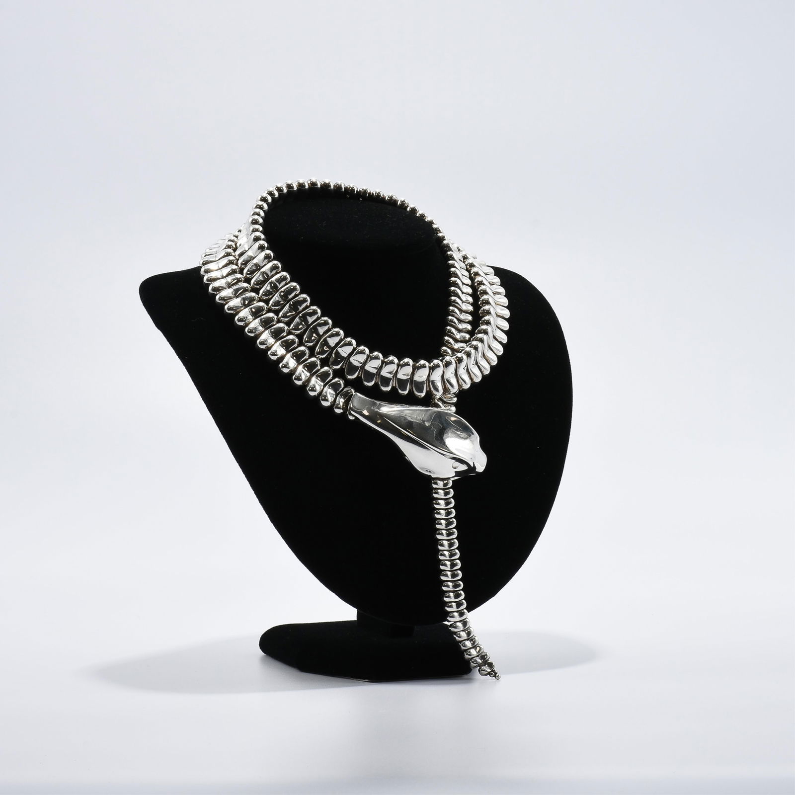 ELSA PERETTI (Italian 1940-2021) A TIFFANY & CO. STERLING SILVER SNAKE BELT/NECKLACE, AMERICAN, (1 of 11)