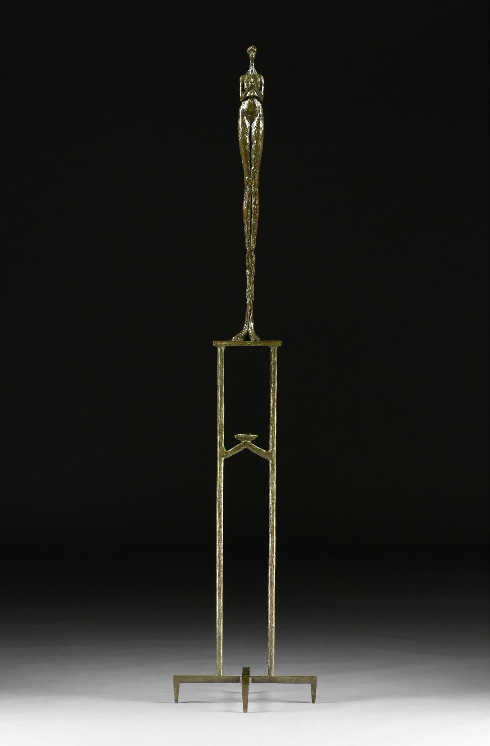 THOMAS CORBIN (American b. 1954) "Bird in Hand," 1993, cast bronze, signed in bronze at the figure's (1 of 13)