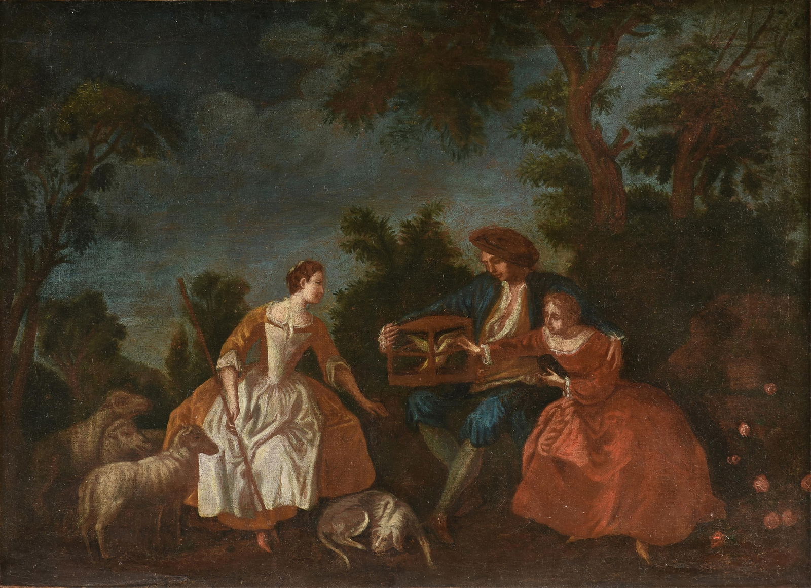 FRENCH SCHOOL, "The Bird Cage," 18TH CENTURY, oil on canvas, after an original composition by (1 of 16)