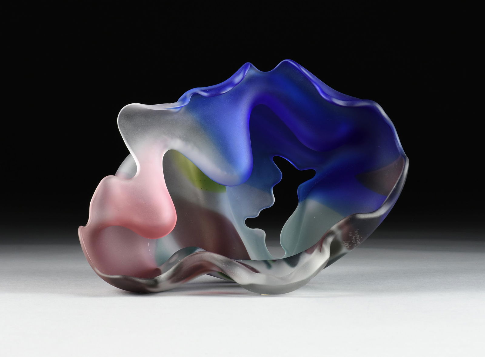 MARVIN LIPOFSKY (American 1938-2016) "Violetta #15," CIRCA 1992-96, mold-blown, cut, and sandblasted: MARVIN LIPOFSKY (American 1938-2016) "Violetta #15," CIRCA 1992-96, mold-blown, cut, and sandblasted glass sculpture, titled, dated, and signed, "'Violetta' series / #15 POLAND 1992-96 / M. Lipofsky."