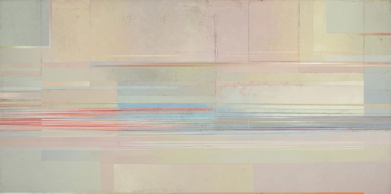 JOSEPH ALMYDA (American 1927-2011) "Kore," 1981, acrylic and mixed media on canvas, signed, dated,: JOSEPH ALMYDA (American 1927-2011) "Kore," 1981, acrylic and mixed media on canvas, signed, dated, and titled on reverse, "Almyda, '81 / Kore." 30" x 60"