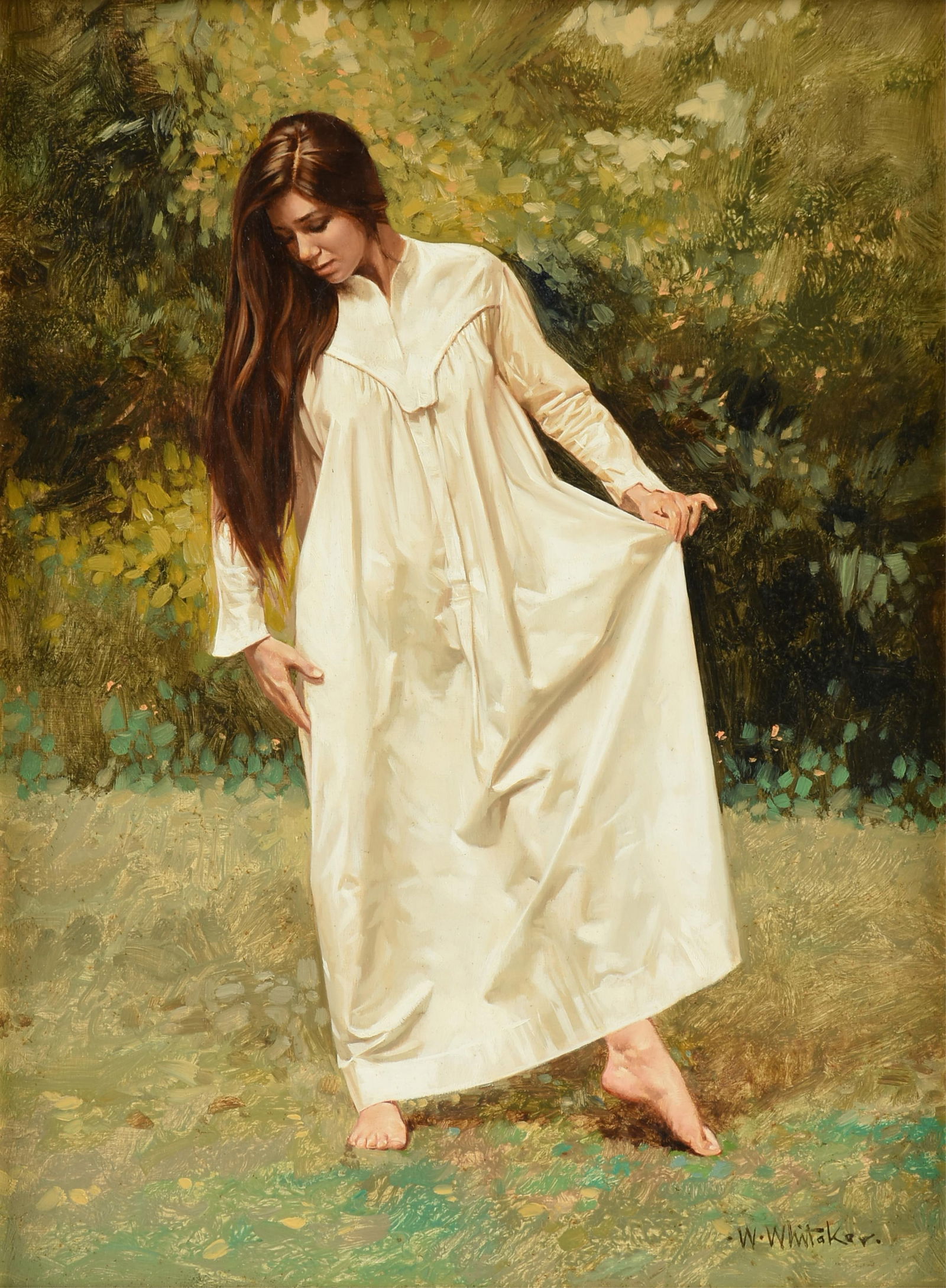 WILLIAM WHITAKER JR (American 1943-2018) "Wet Grass," 20TH/21ST CENTURY, oil on board, signed L/R, (1 of 14)