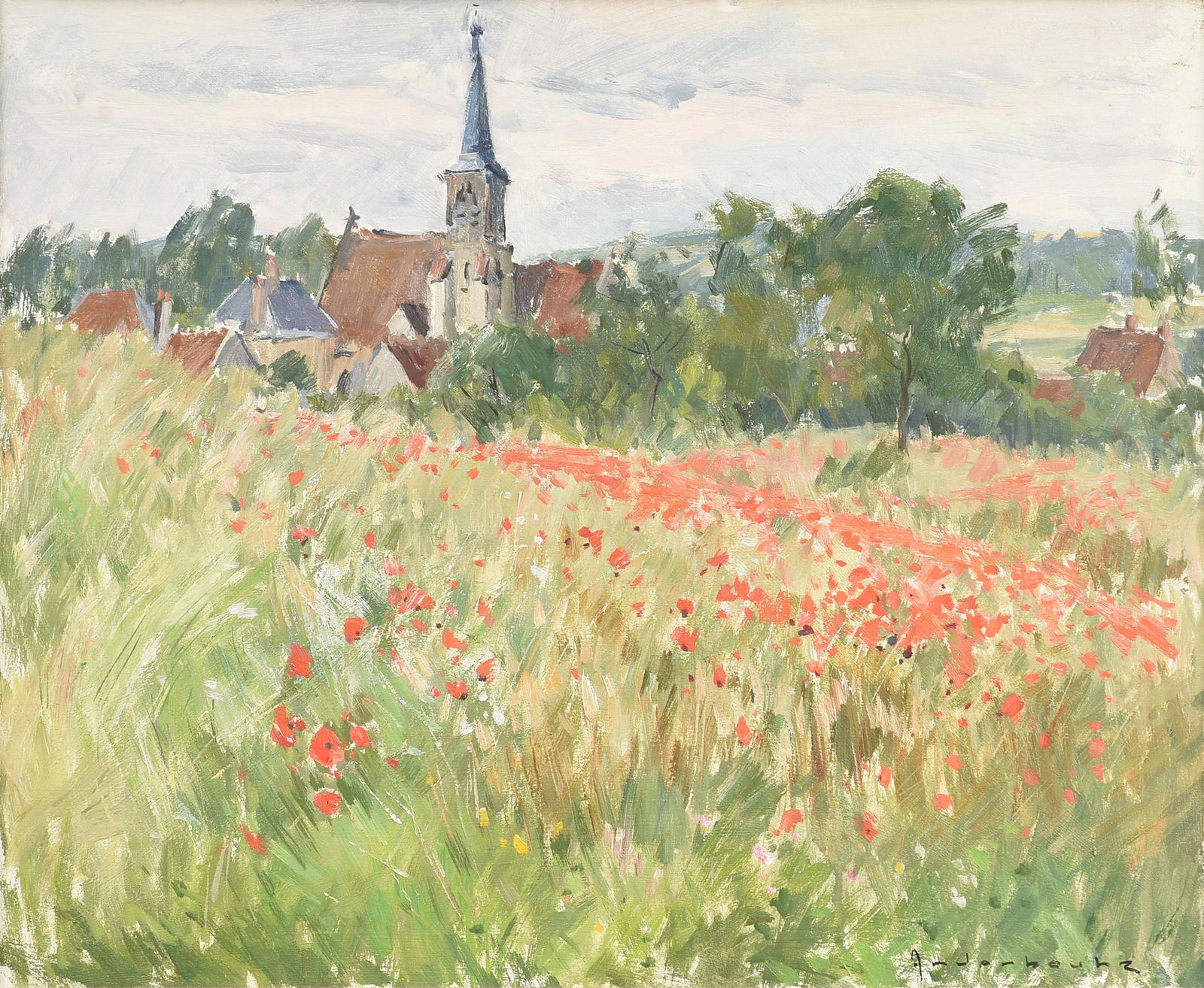 PAUL-JEAN ANDERBOUHR (French 1909-2006) "Coquelicots à Ternay," 20TH CENTURY, oil on canvas, (1 of 15)