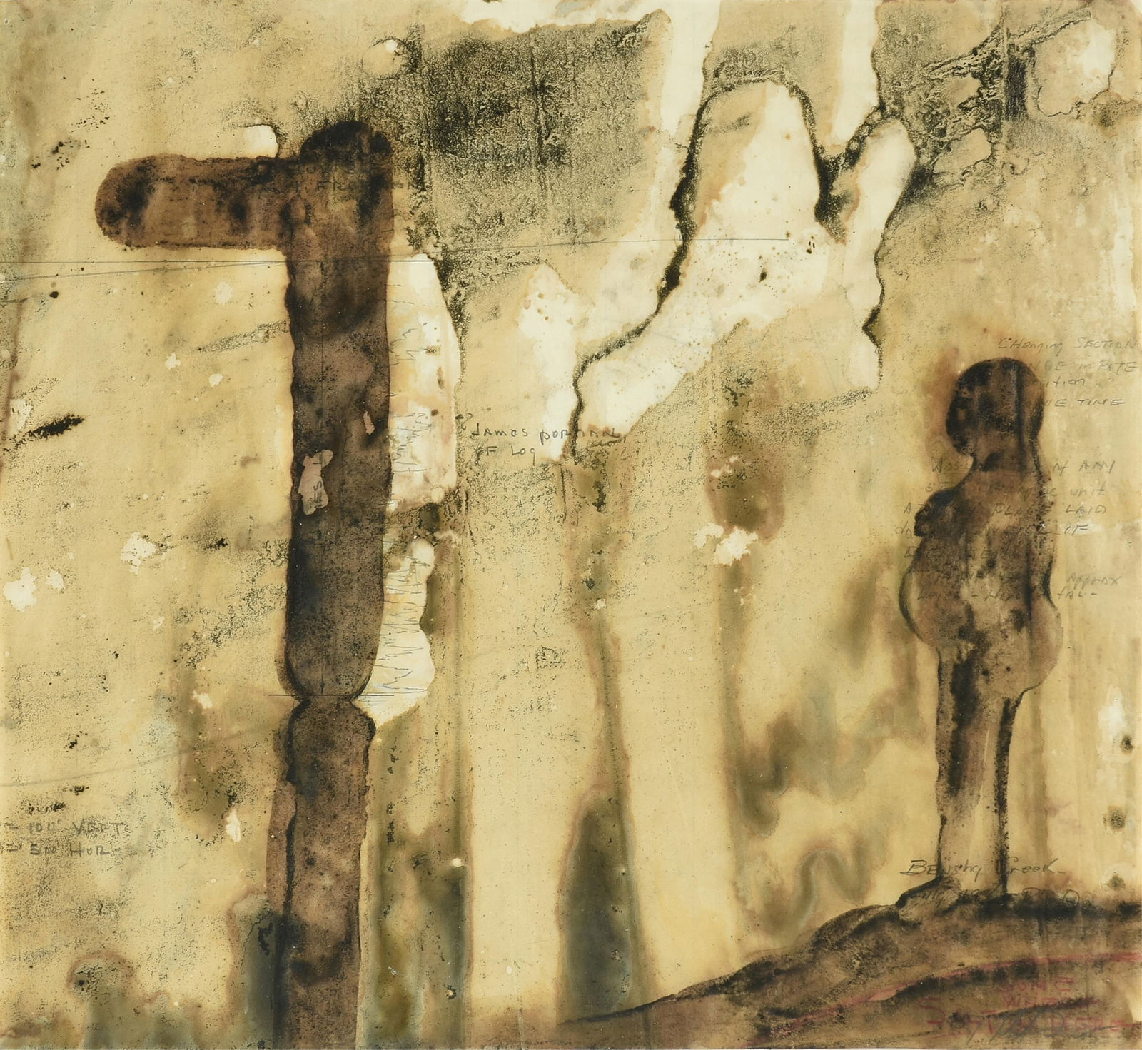 VIRGIL GROTFELDT (American/Texas 1948-2009) "Stuck in Delivery Mode," 1995, watercolor and mixed (1 of 14)