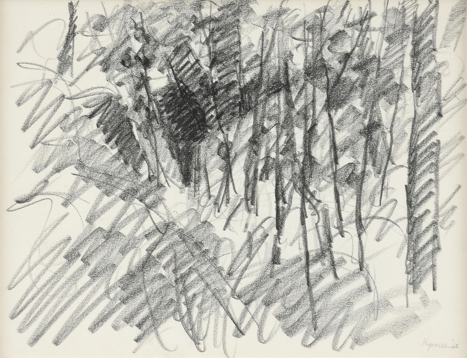 ROBERT KIPNISS (American b. 1931) "Untitled #17," 1963, pencil on paper, signed and dated L/R, (1 of 9)