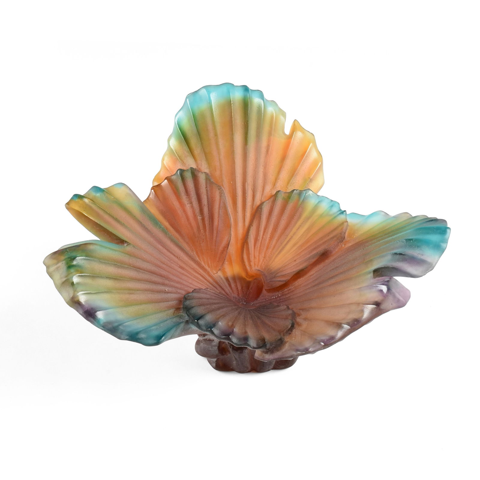 EMILIO ROBBA (French b. 1944) A DAUM "Small Palm Tree Bowl," FRENCH, 21ST CENTURY, pate de verre: EMILIO ROBBA (French b. 1944) A DAUM "Small Palm Tree Bowl," FRENCH, 21ST CENTURY, pate de verre bowl designed by Emilio Robba for Daum, signed, "Emiio Robba," marked, "Daum France," and numbered 785,
