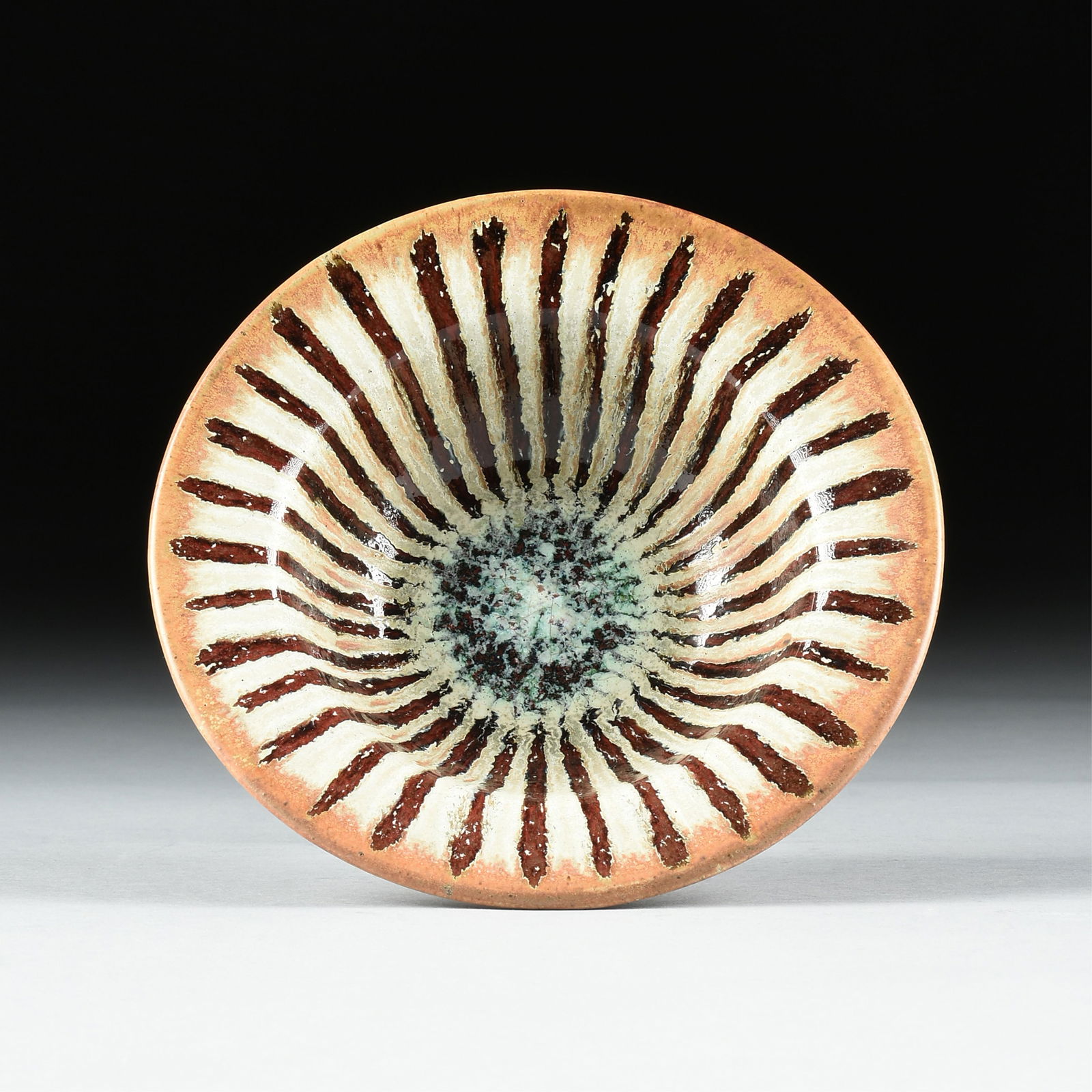 HARDING BLACK (American/Texas 1912-2004) "Starburst Bowl," 1958, wheel thrown and glazed (1 of 6)
