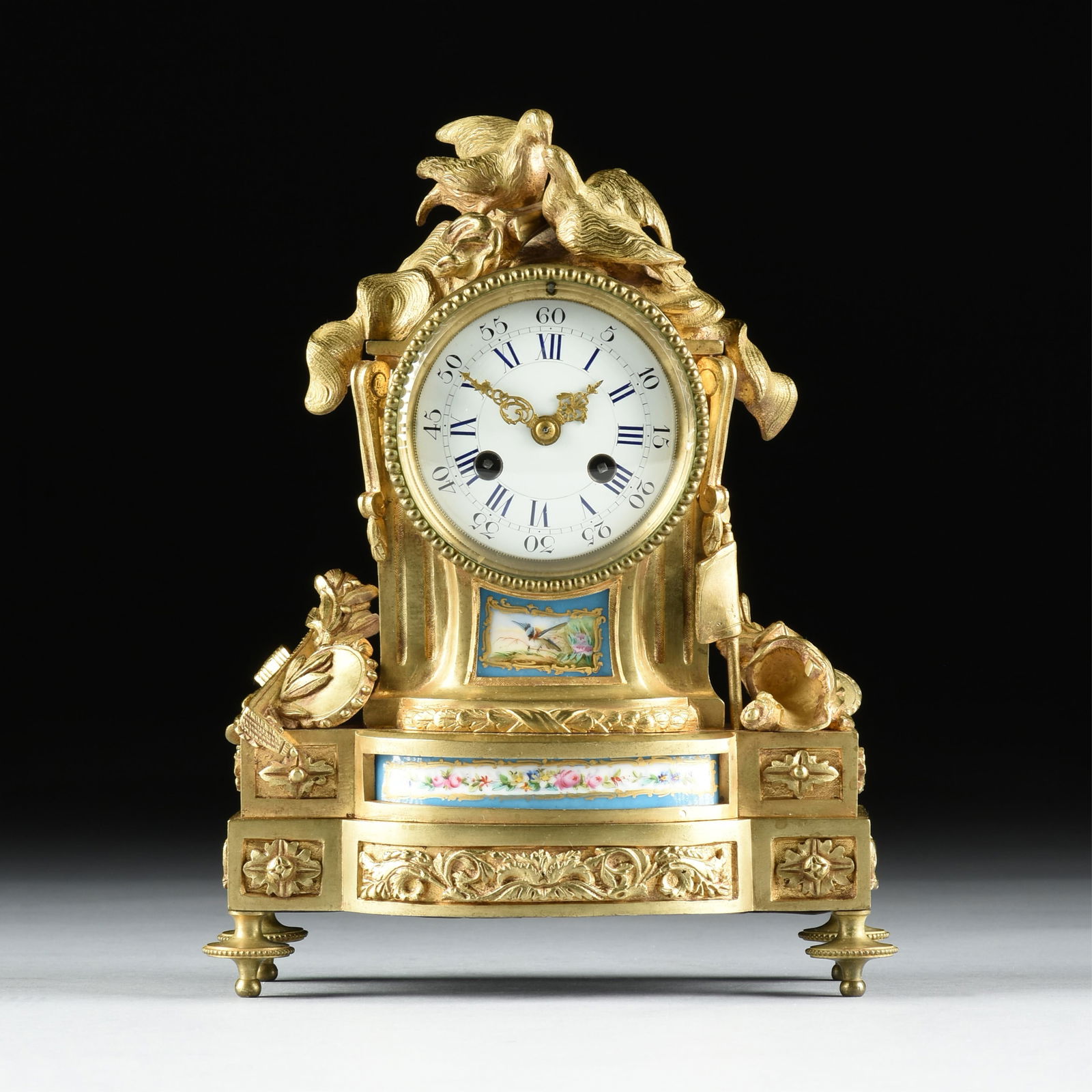 A LOUIS XVI STYLE MANTEL CLOCK, FRENCH, MID 19TH CENTURY, (1 of 11)