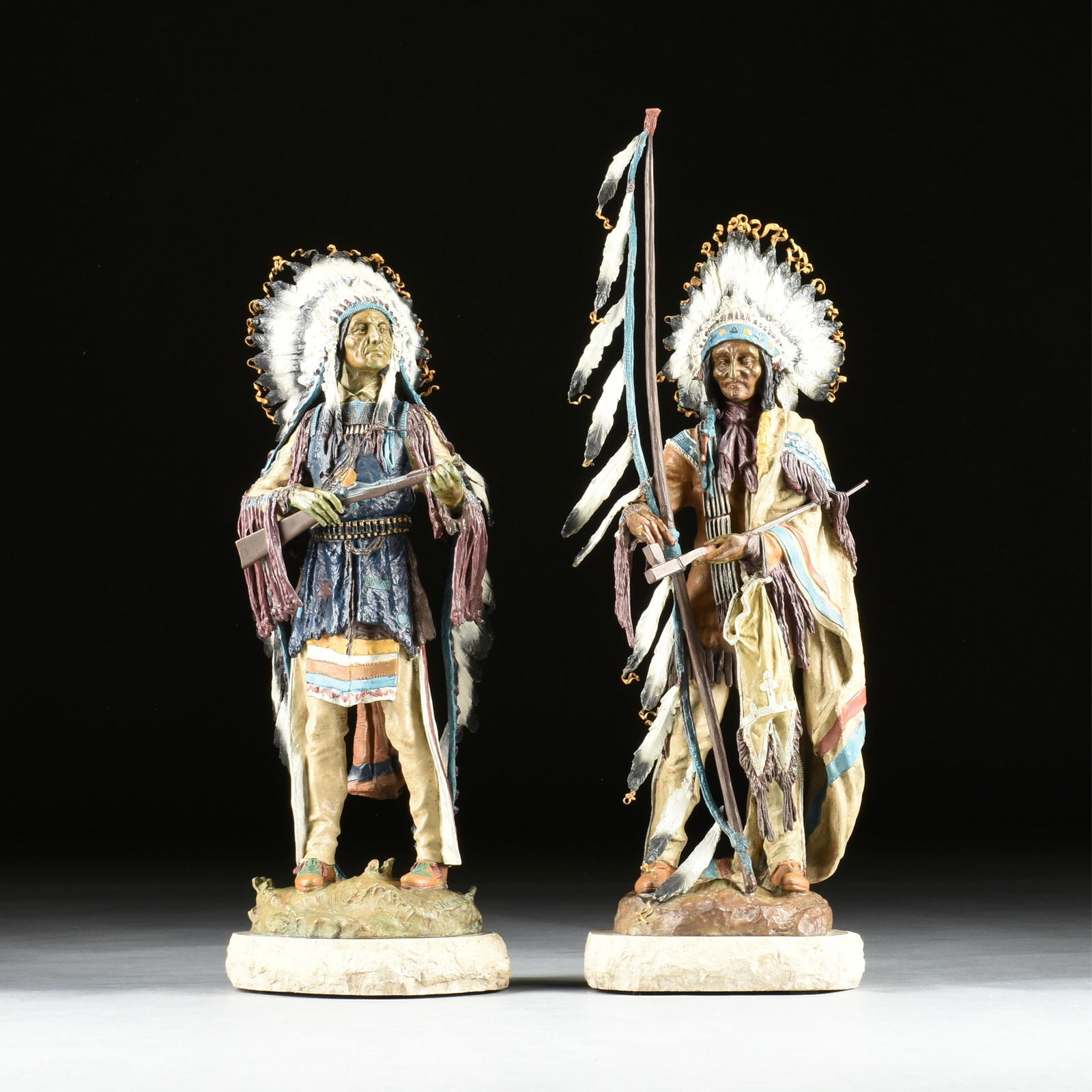 CARL KAUBA (Austrian 1865-1922) A PAIR OF STATUES "War and Peace," 20TH CENTURY, (1 of 19)
