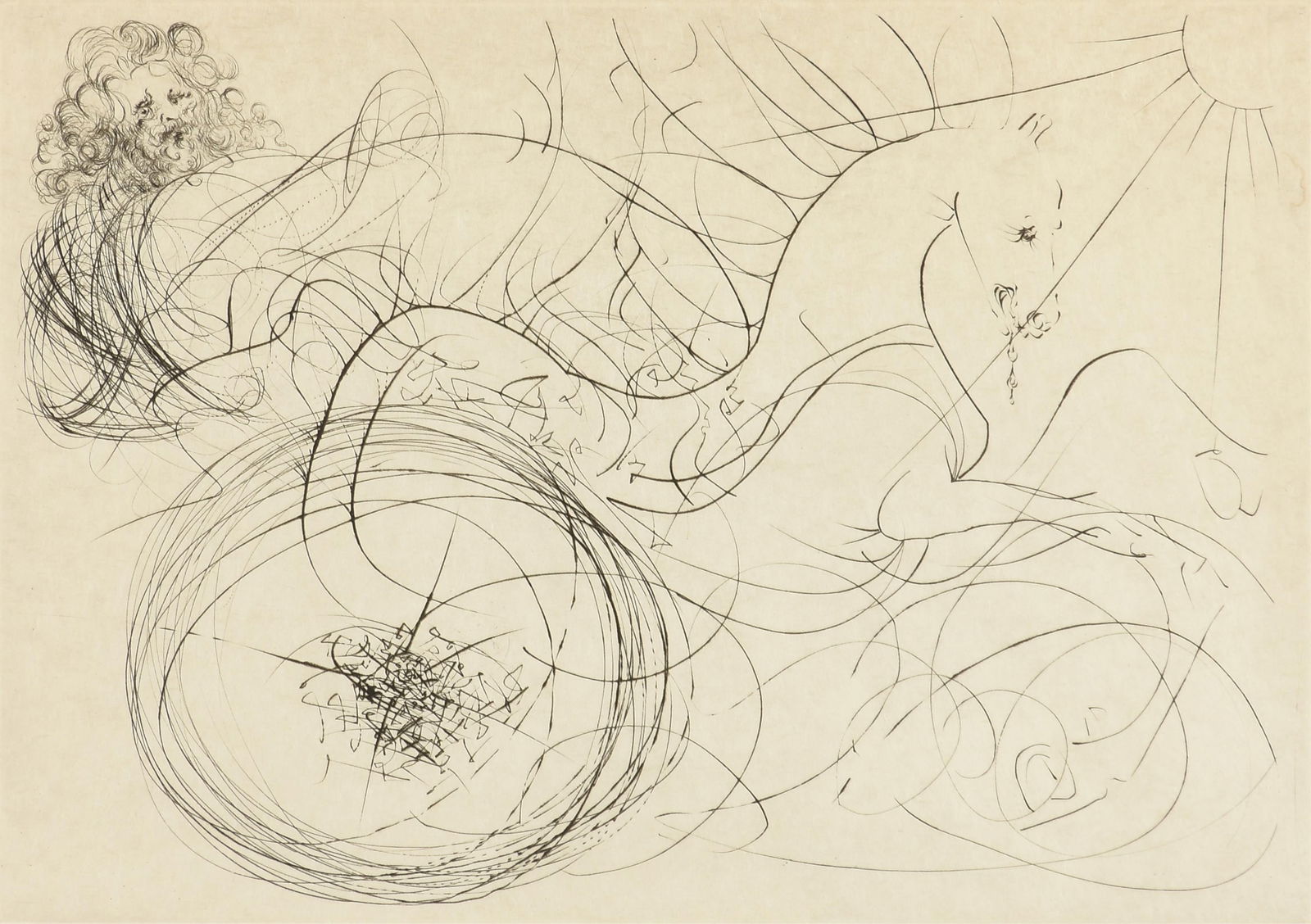 SALVADOR DALÍ (Spanish 1904-1989) "Eijah's Chariot," 1975, (1 of 9)