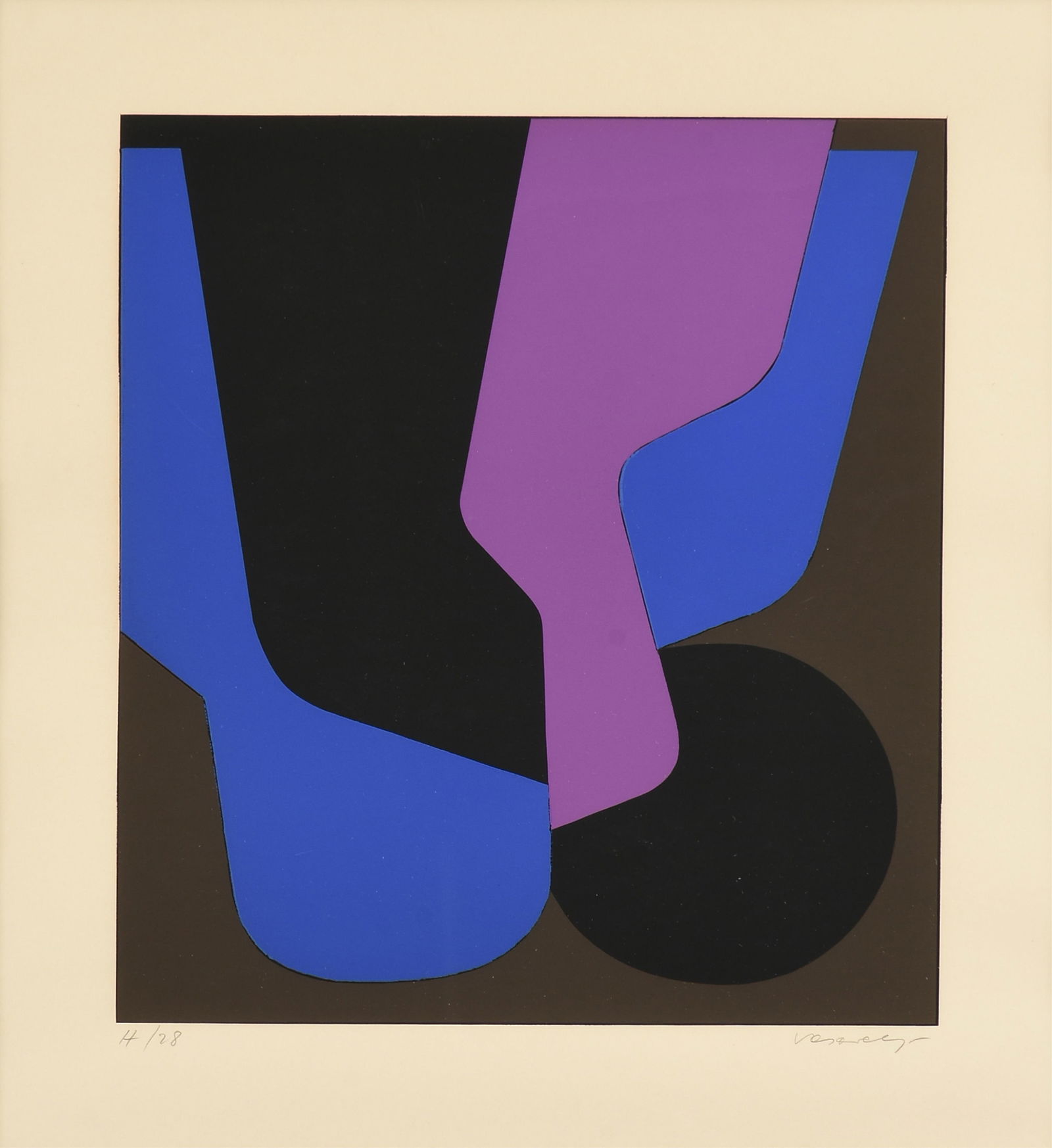 VICTOR VASERELY (Hungarian/French 1906-1977) "Darjeeling," CIRCA 1955, (1 of 11)