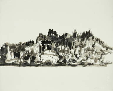 RICHARD STOUT (American 1934-2020) "Untitled," 1999,: RICHARD STOUT (American 1934-2020) "Untitled," 1999, ink wash on paper, initialed and dated lower right, "R.S. '99." 8 x 10 in. (20.3 x 25.4 cm.), Frame: 11 3/4 x 13 1/2 in. (29.8 x 34.3 cm.) Provenan