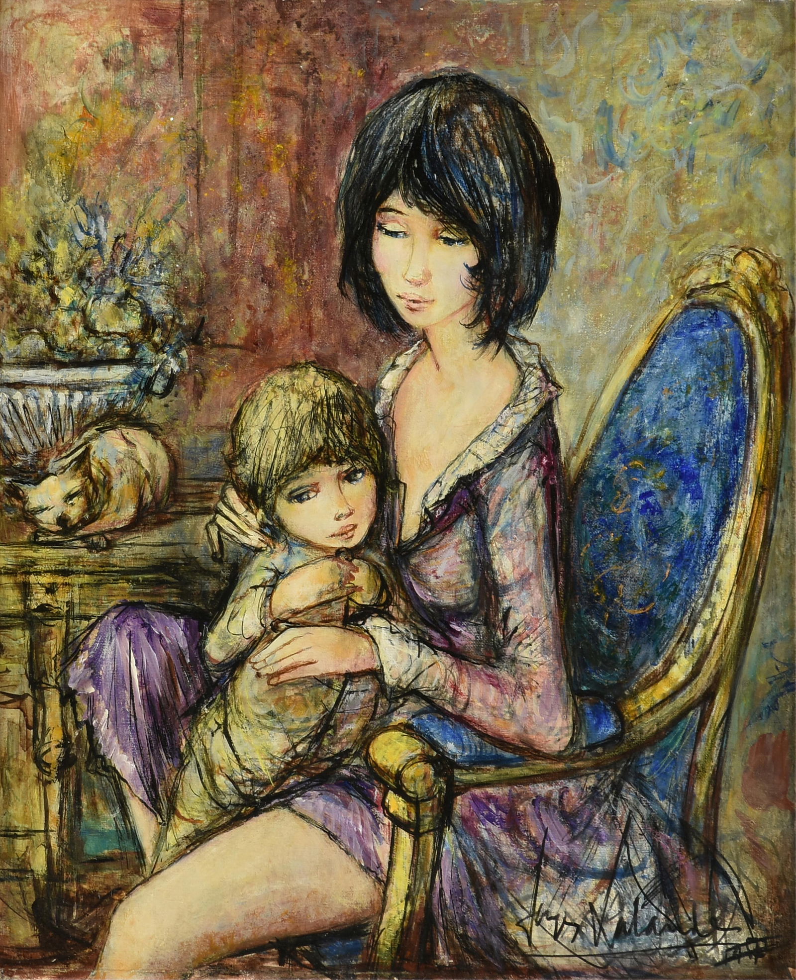 JACQUES LALANDE (French 1921-2003) "Mother and Child," CIRCA 1970, (1 of 11)