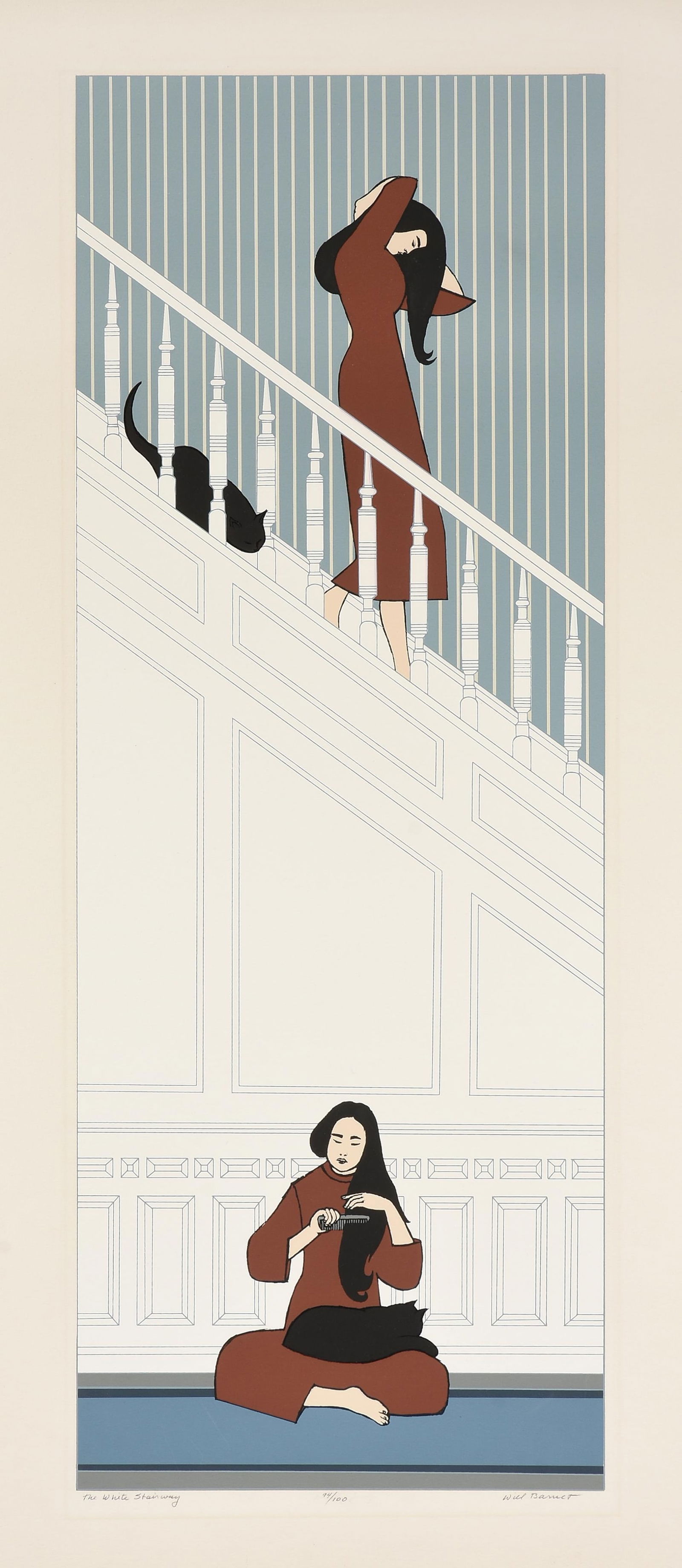 WILL BARNET (American 1911-2012) “The White Stairway,” 1974, (1 of 12)