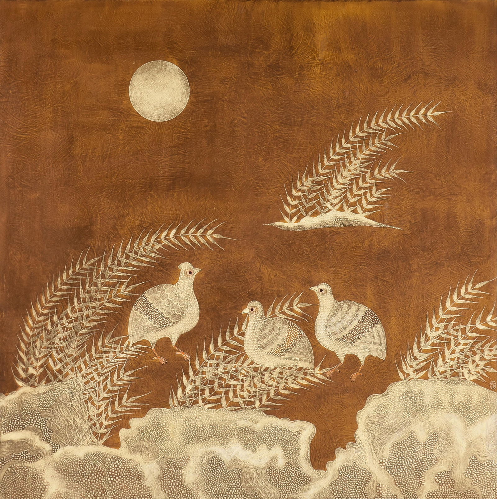 MEXICAN SCHOOL "Three Quail," 20TH CENTURY, (1 of 15)