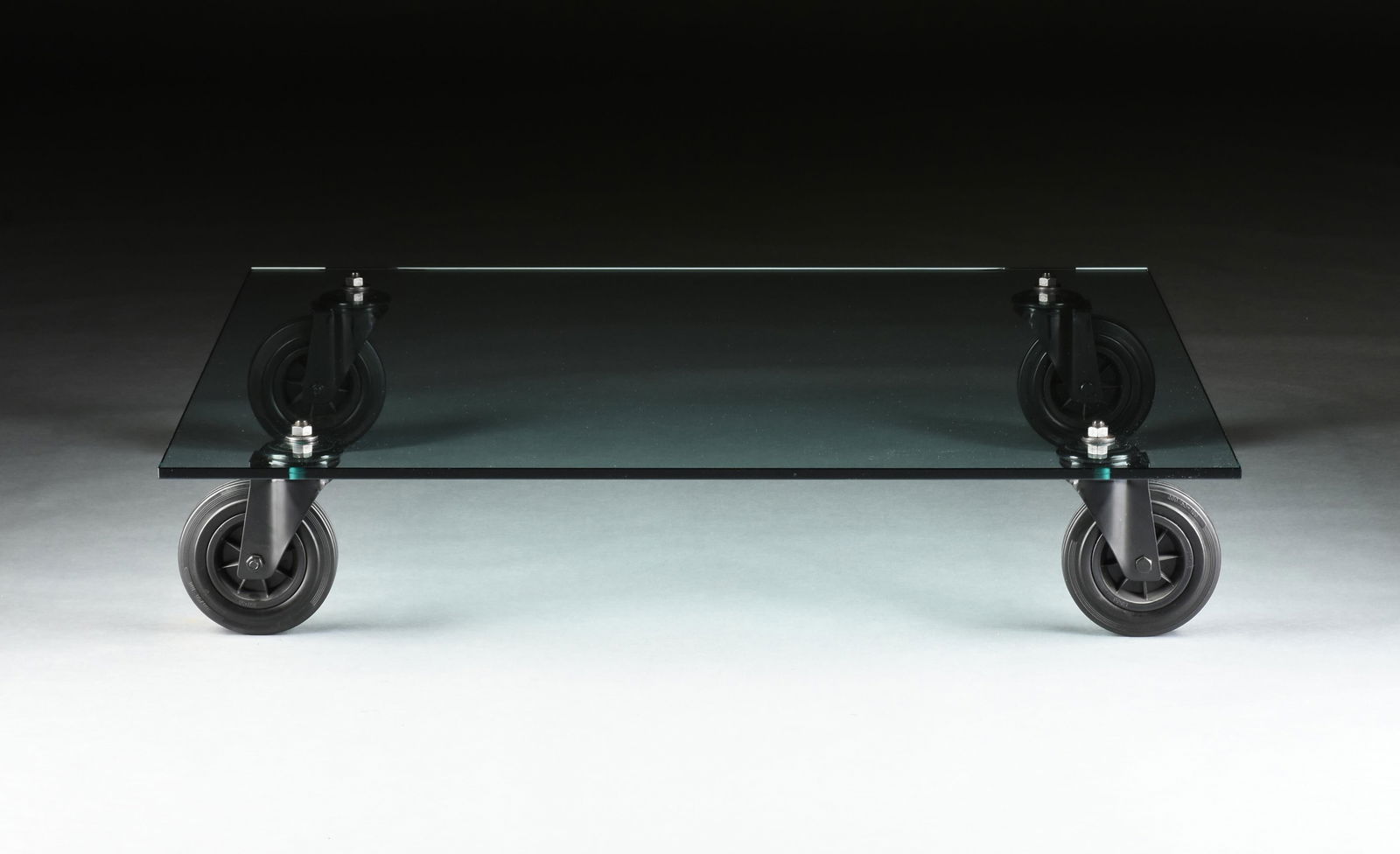 A POSTMODERN COFFEE TABLE WITH WHEELS, 21ST CENTURY, (1 of 3)