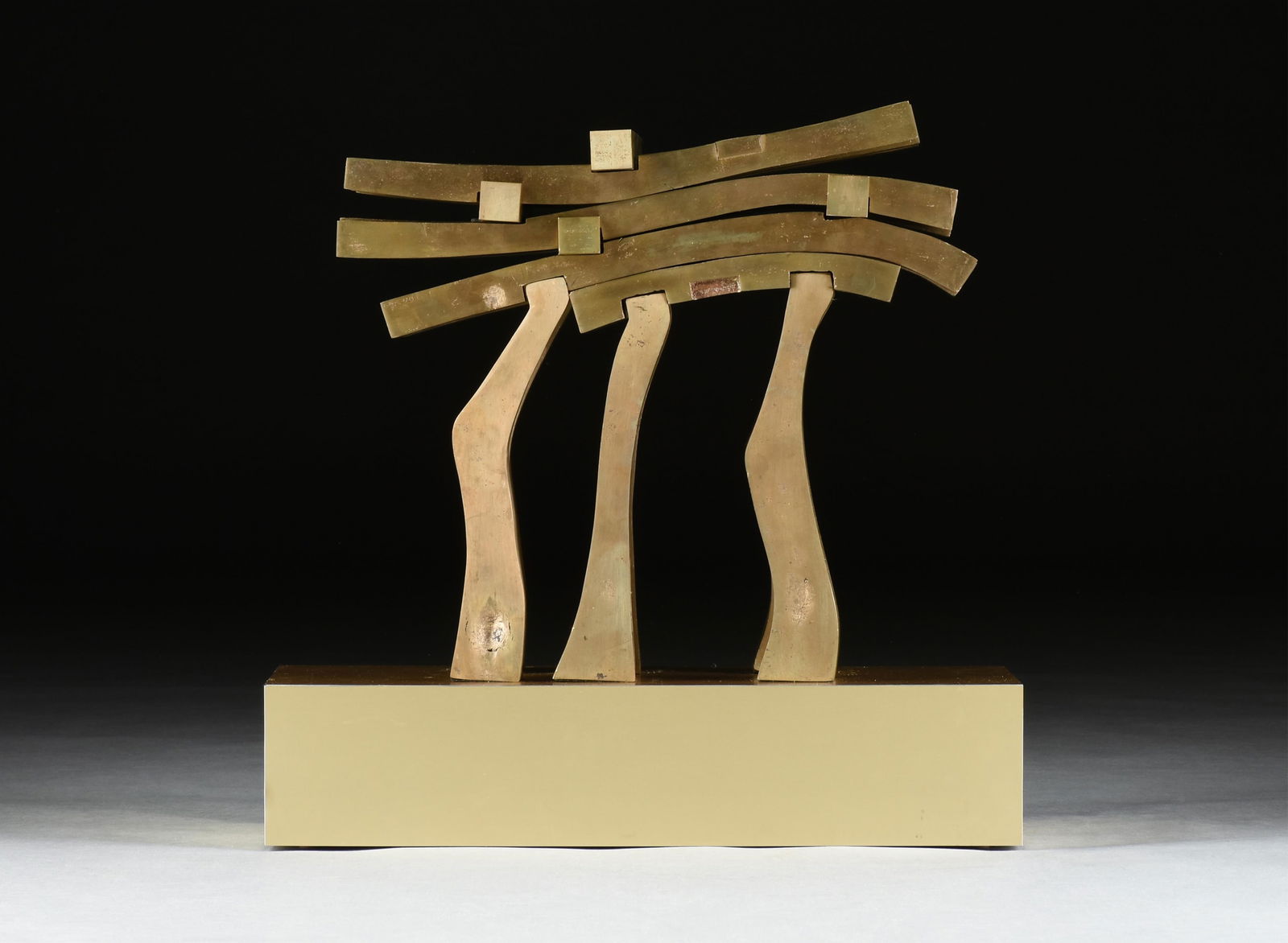 SHERWIN (BUTCH) SKYNEAR (American b. 1939) A MODERNIST ABSTRACT BRONZE SCULPTURE, CIRCA 2000, (1 of 9)