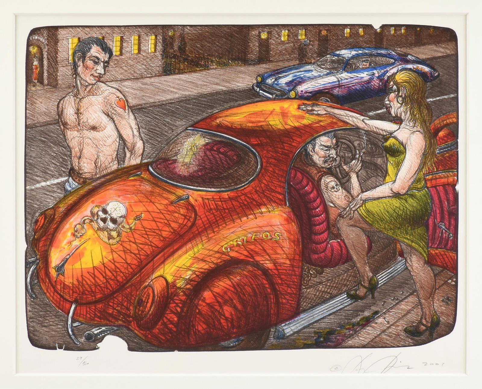 LUIS JIMENEZ (American/Texas 1940-2006) "Reflejo del Chuco," 2001,: LUIS JIMENEZ (American/Texas 1940-2006) "Reflejo del Chuco," 2001, color lithograph on wove paper, signed and dated lower right, "© Luis Jimenez 2001," and numbered lower left, "29/50." 18 5/8 x