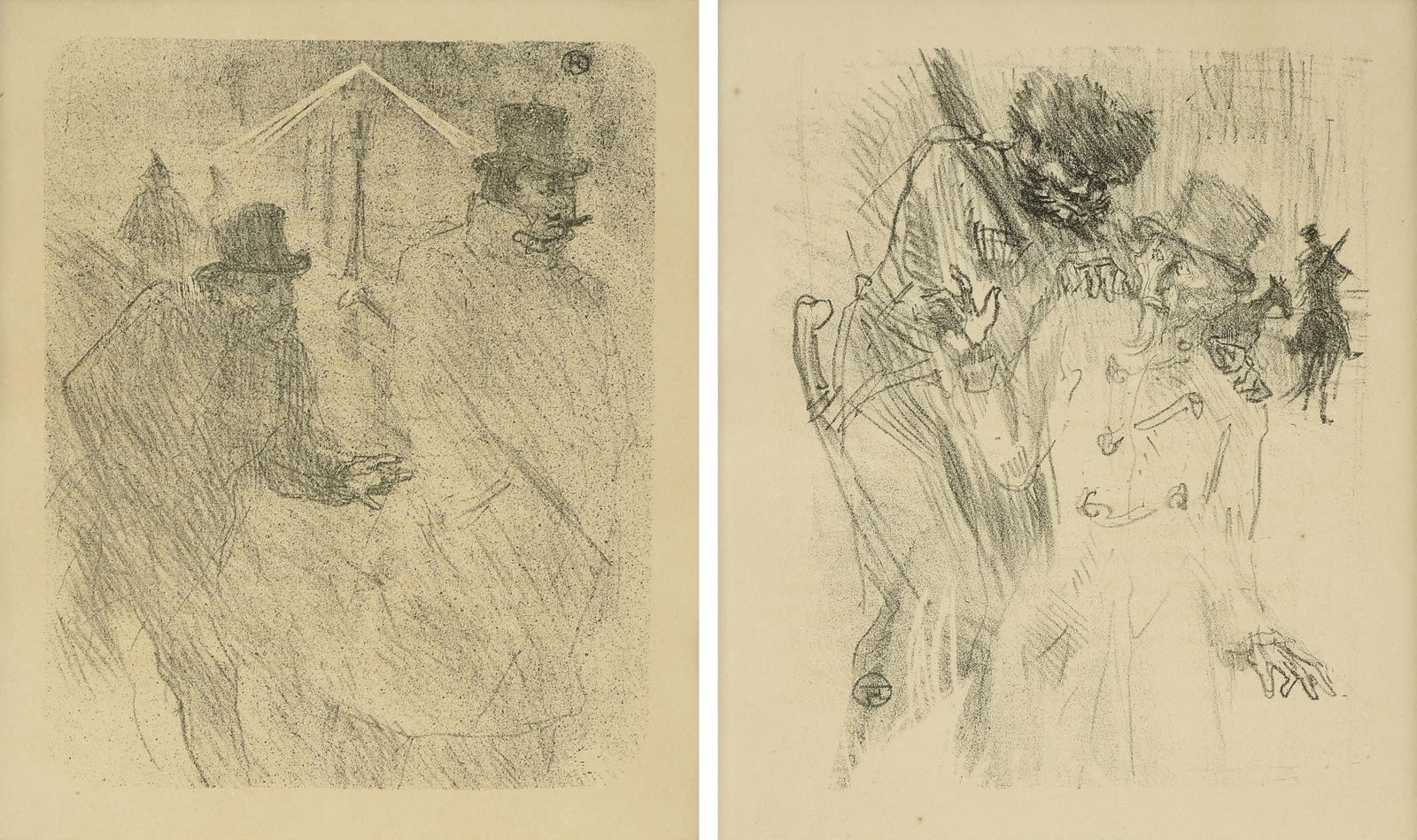 HENRI DE TOULOUSE-LAUTREC (French 1864-1901) A PAIR OF LITHOGRAPHS, "Le Baron Moïse, Mendiant," (1 of 18)