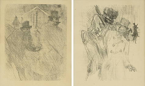 HENRI DE TOULOUSE-LAUTREC (French 1864-1901) A PAIR OF LITHOGRAPHS, "Le Baron Moïse, Mendiant," (1 of 18)
